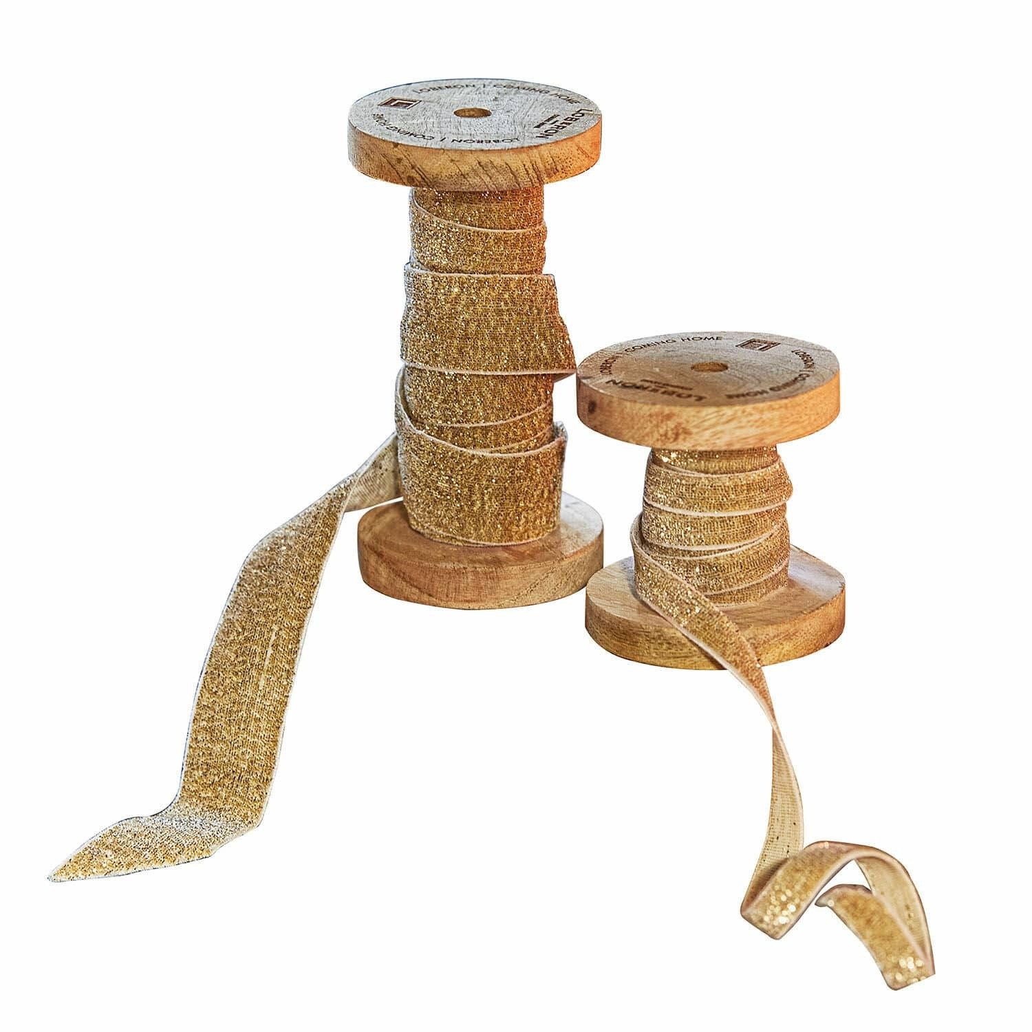 Mirabeau Geschenkband Samtband 2er Set Risorio gold