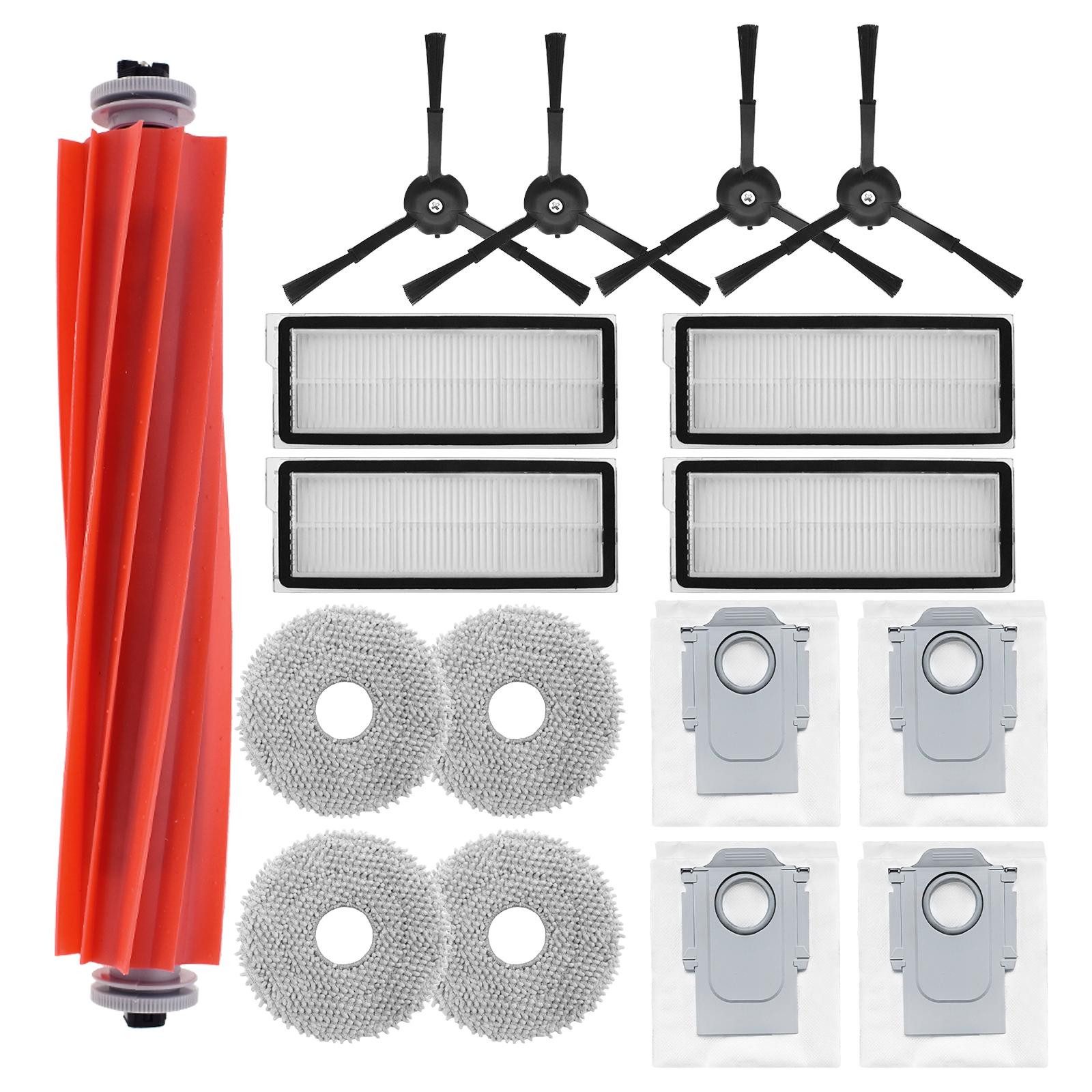 VERCO Reinigungsbürsten-Set Reinigungskit für Roborock, Für Roborock Qrevo S, Für Roborock Qrevo Pro, Für Roborock Qrevo Plus, (17-tlg), Ersatz Teile Set Wartungskit Filter Seitenbürste Zubehör Bürste