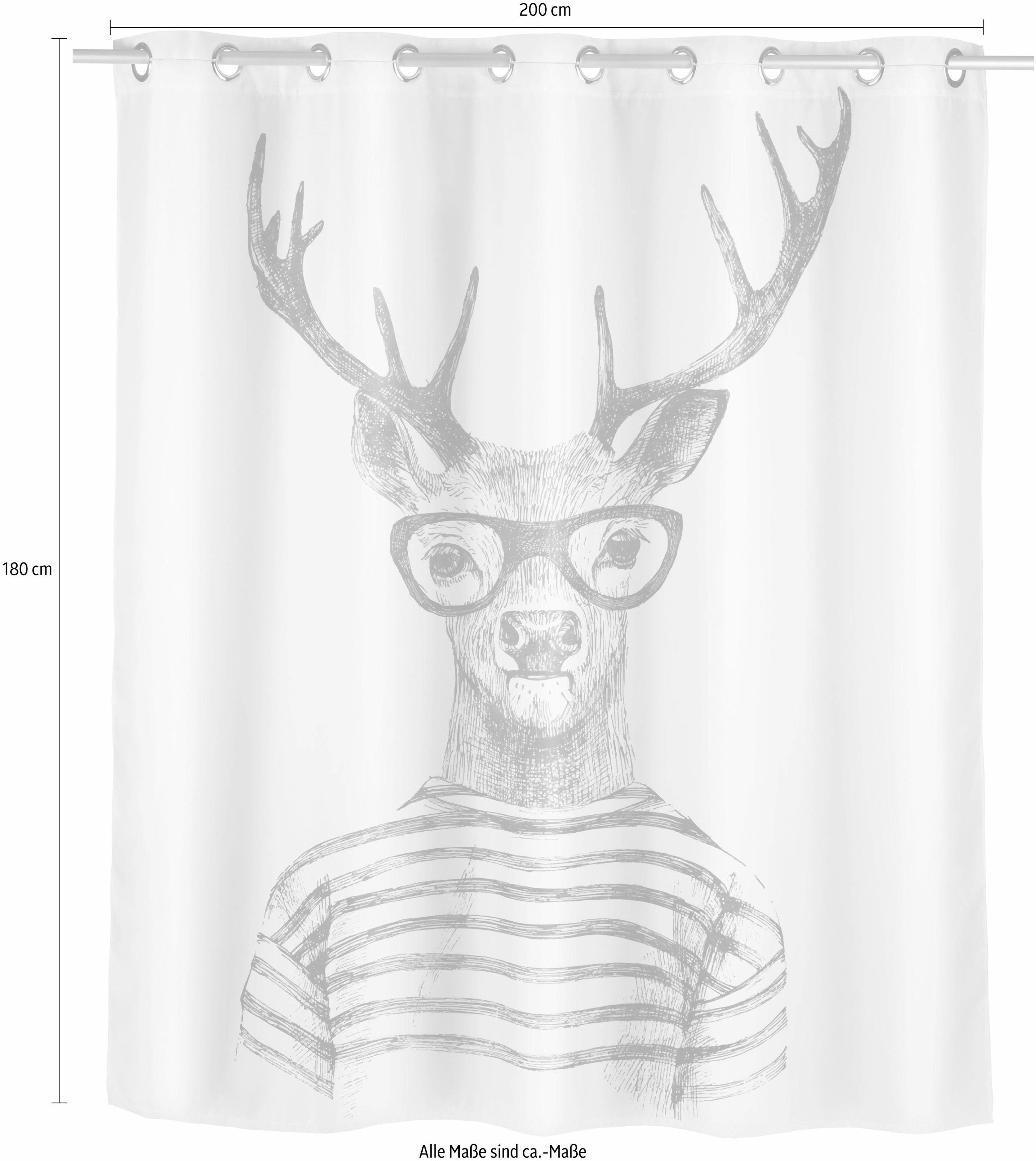 WENKO Duschvorhang Mr. Deer Breite 200 cm, Höhe 180 cm günstig online kaufen