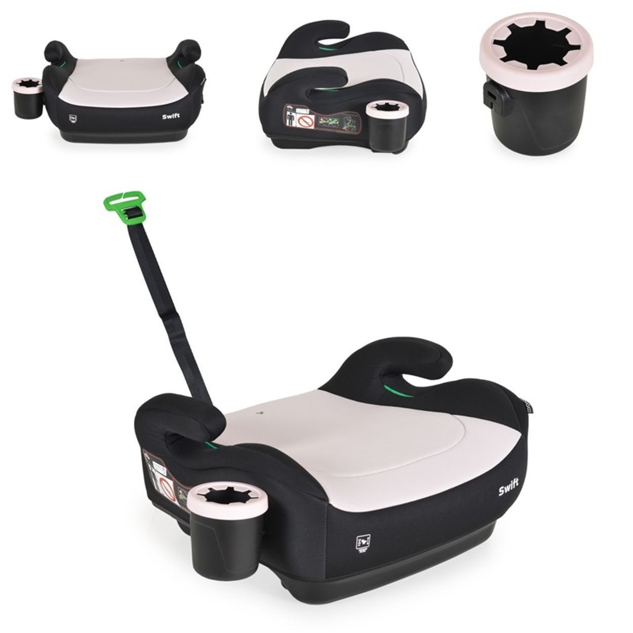 Cangaroo Дитячі сидінняrhöhung Kindersitz Swift (125-150cm), ab: 4, bis: 12, Armlehne, Getränkehalter