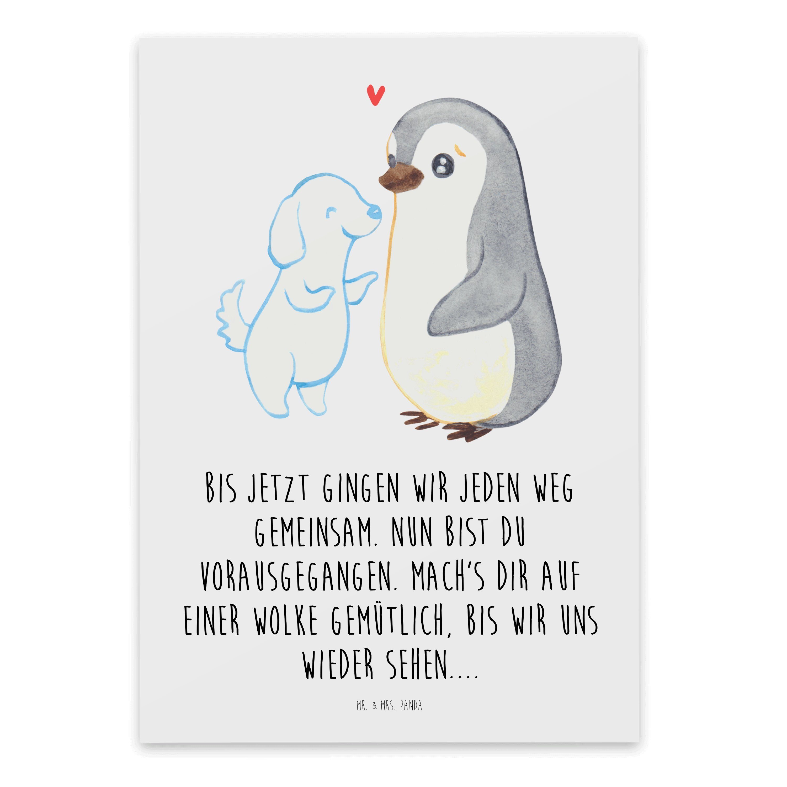 Mr. & Mrs. Panda Beileidskarte Trauer Hund - Weiß - Beileidsprüche, Trauerkarte, Kondolenzkarte, Hau