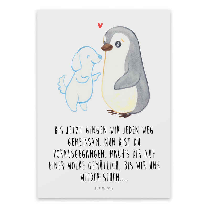 Mr. & Mrs. Panda Beileidskarte Trauer Hund - Weiß - Beileidsprüche, Trauerkarte, Kondolenzkarte, Hau, Matte Rückseite