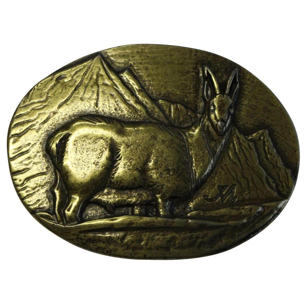 BELTINGER Gürtelschnalle Gams 4,0 cm - Buckle Gürtelschließe 40mm - für Jagd-Outfit - Gürtel bi (1-St)