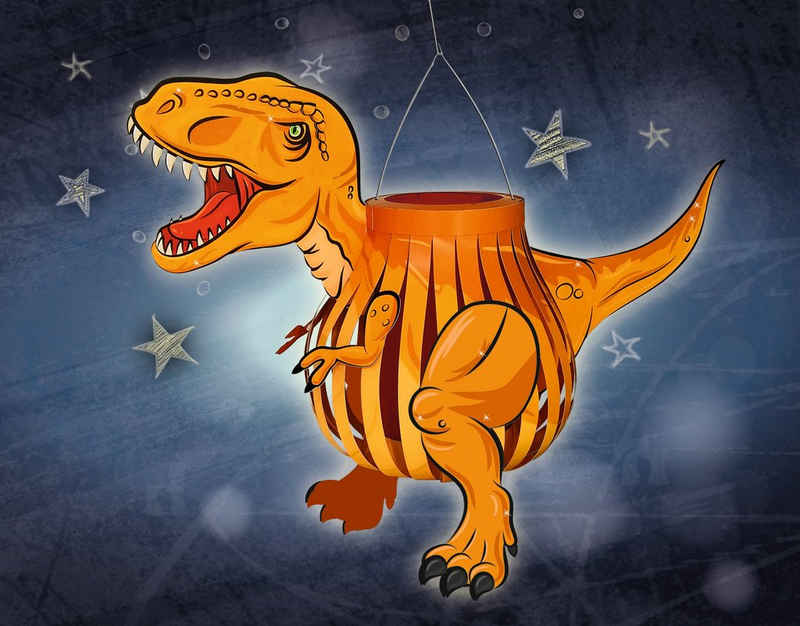 URSUS Papierlaterne T-Rex, 28 cm x 45 cm x 24 cm