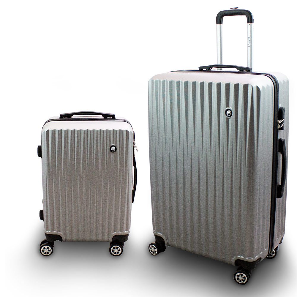 Barut Trolleyset Barut Reisekofferset 2-teilig M + XL Modell General Silber, 4 Rollen, (Set, 2 tlg., MS-17296)