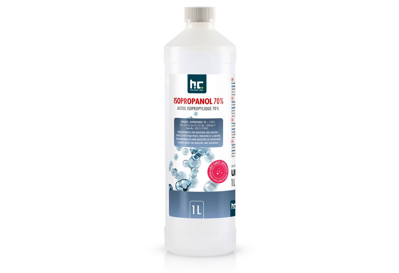 Höfer Chemie GmbH 1 Liter Isopropanol 70% Grundreiniger (Reinigt und entfettet zuverlässig)