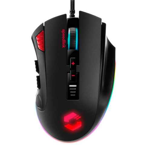 Speedlink TARIOS RGB USB Profi Gaming Maus Mouse Makros Gaming-Maus (12 programmierbare Tasten Lichteffekte 24.000dpi LED Beleuchtung)