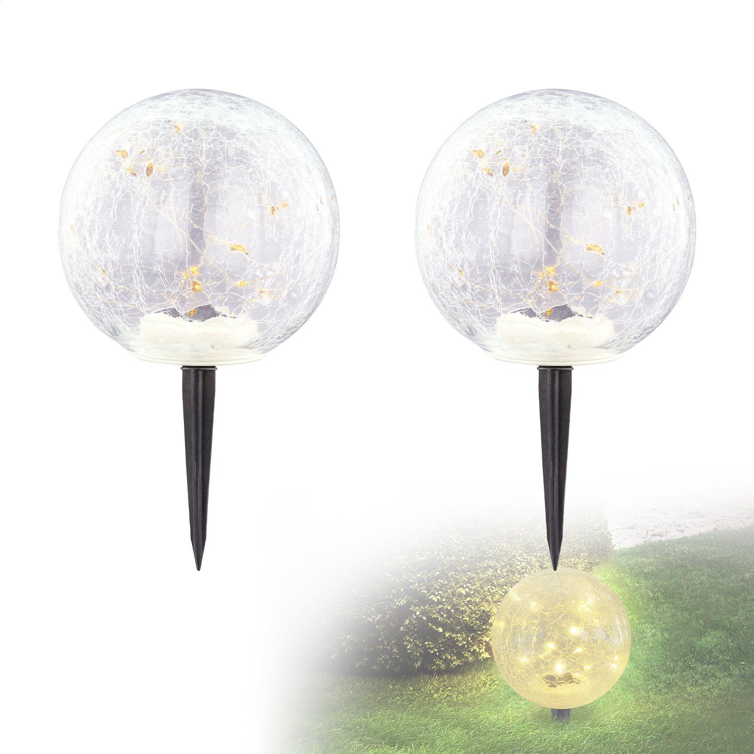 bmf-versand LED Solarleuchte Solarleuchte Garten 2er günstig online kaufen