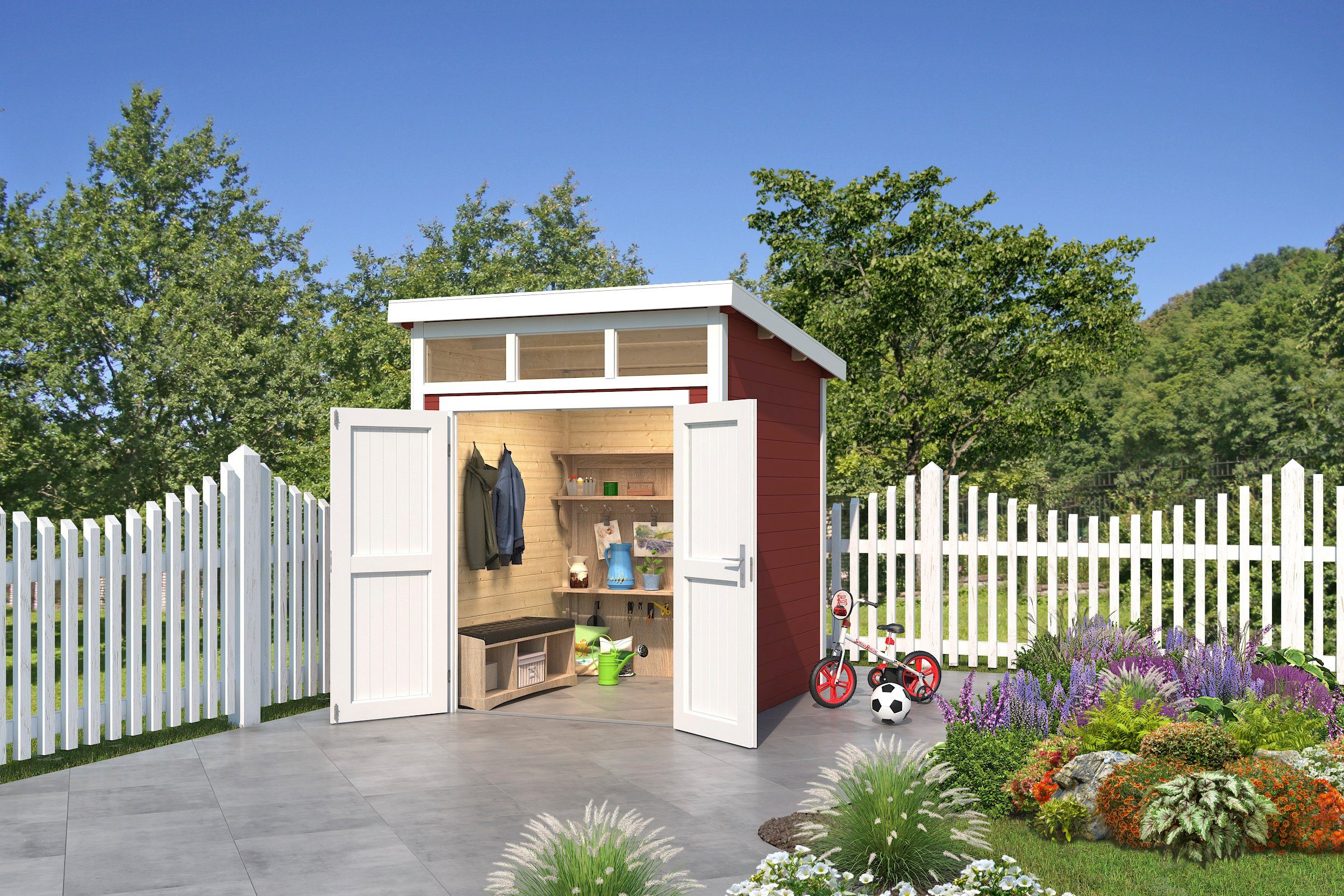 LASITA MAJA Gartenhaus Kibo 1, BxT: 200x200 cm, Blockbohlenhaus 28mm