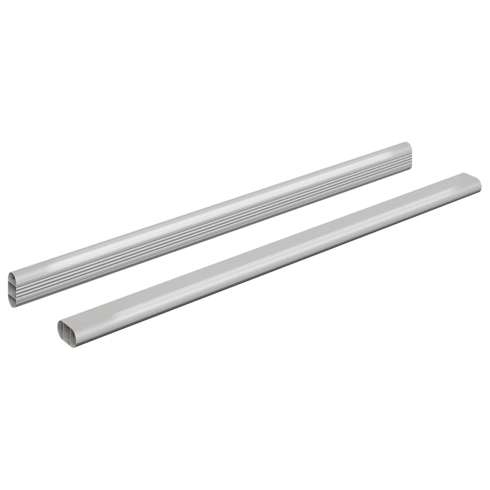 vidaXL Kleiderbügel Kleiderstange 2 stk. Silber 472 x 15 x 29 mm Aluminiumlegierung, (2-tlg)