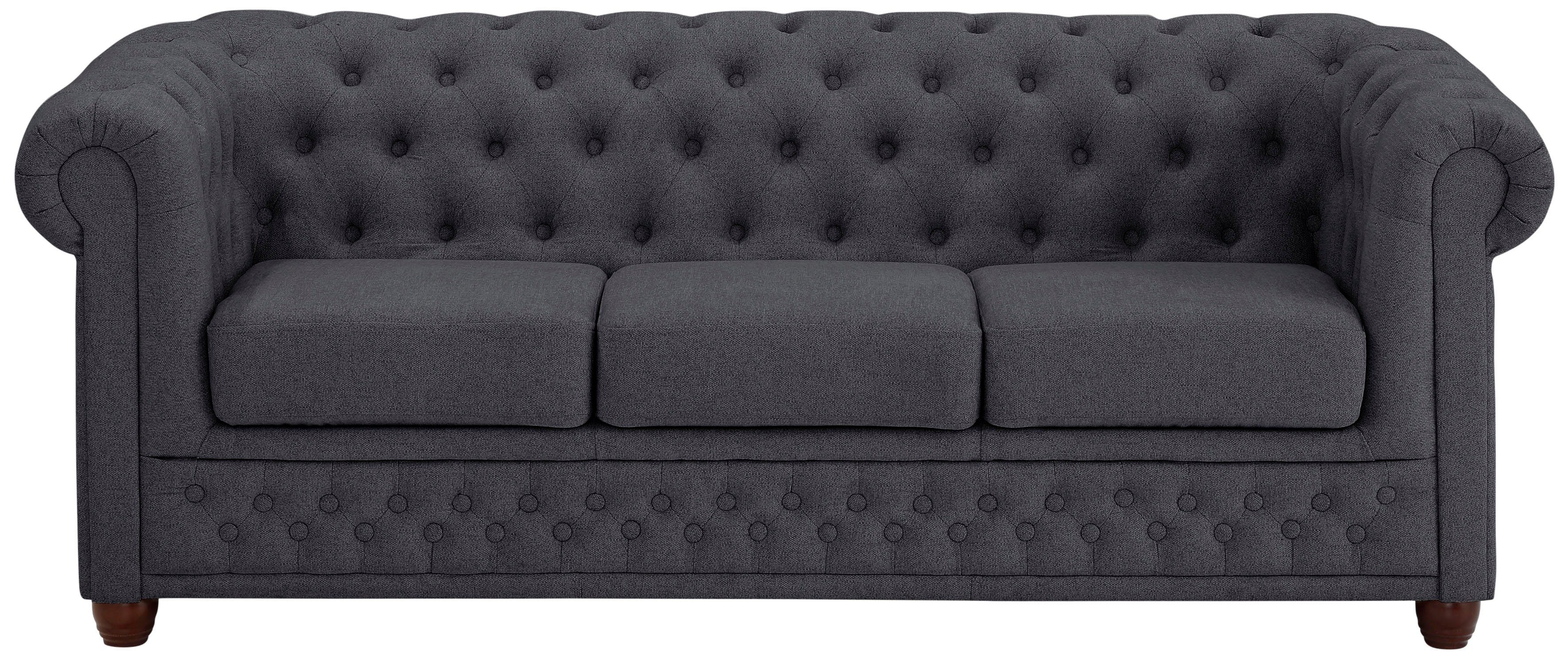 Home affaire Chesterfield-Sofa New Castle, mit hochwertiger Knopfheftung in Chesterfield-Design, B/T/H: 203/86/72