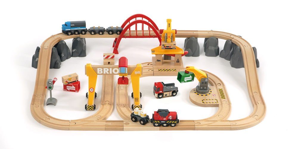 Spielzeugeisenbahn-Set Brio World Eisenbahn Set Frachten Set Deluxe 54 Teile 33097