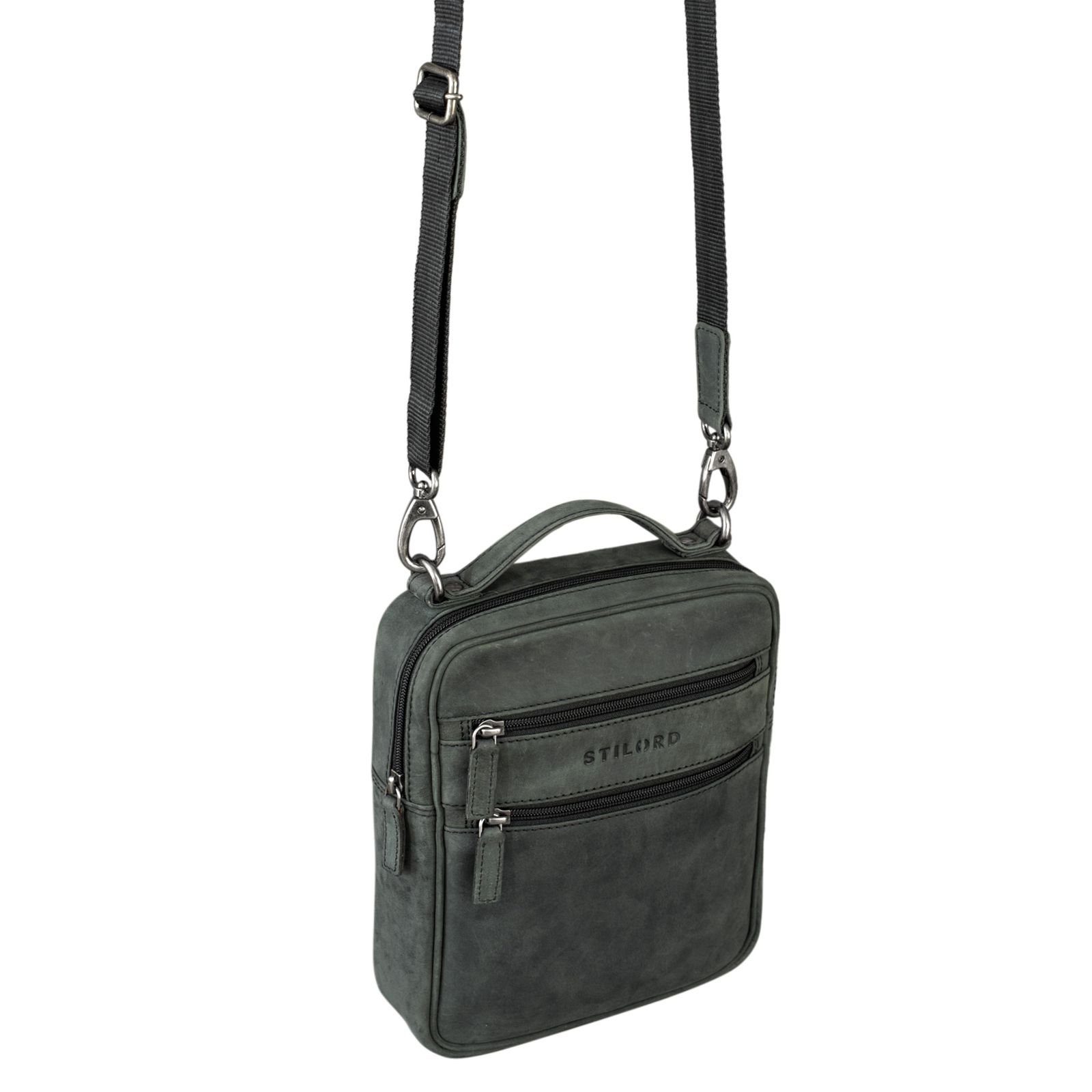 Bag Vintage "Mats" anthrazit Herren Messenger STILORD Leder Handtasche