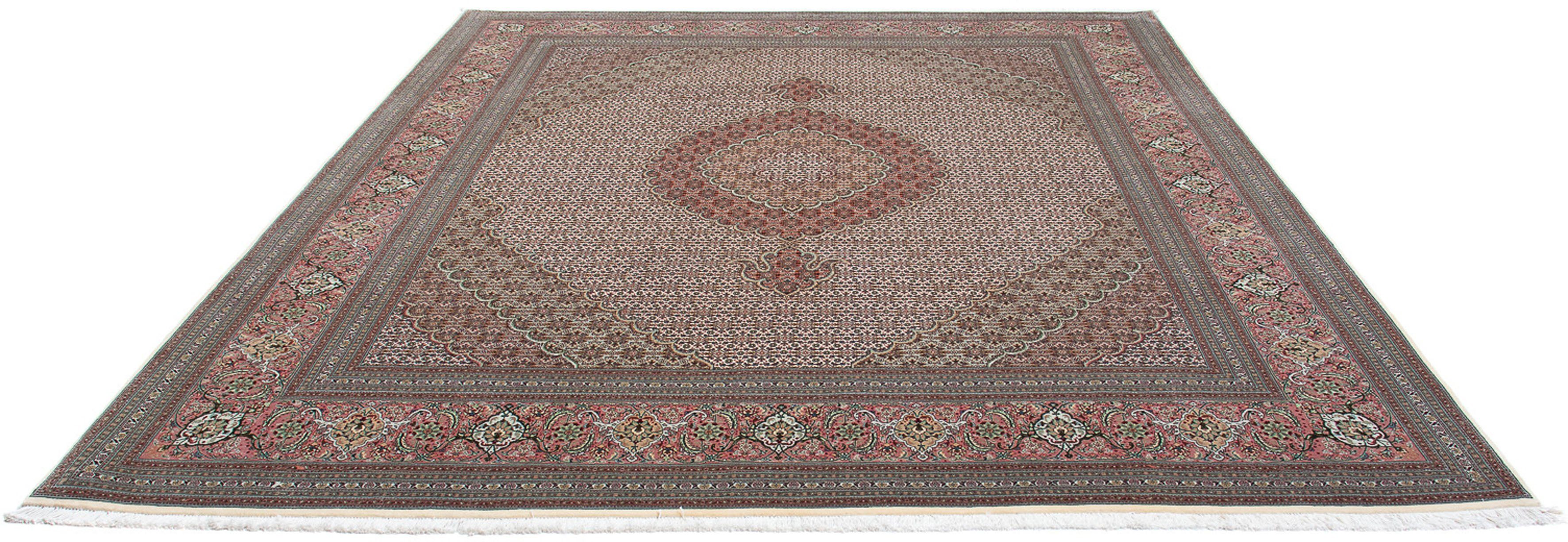Orientteppich Perser - Täbriz - 300 x 252 cm - mehrfarbig, morgenland, rechteckig, Höhe: 10 mm, Wohnzimmer, Handgeknüpft, Einzelstück mit Zertifikat