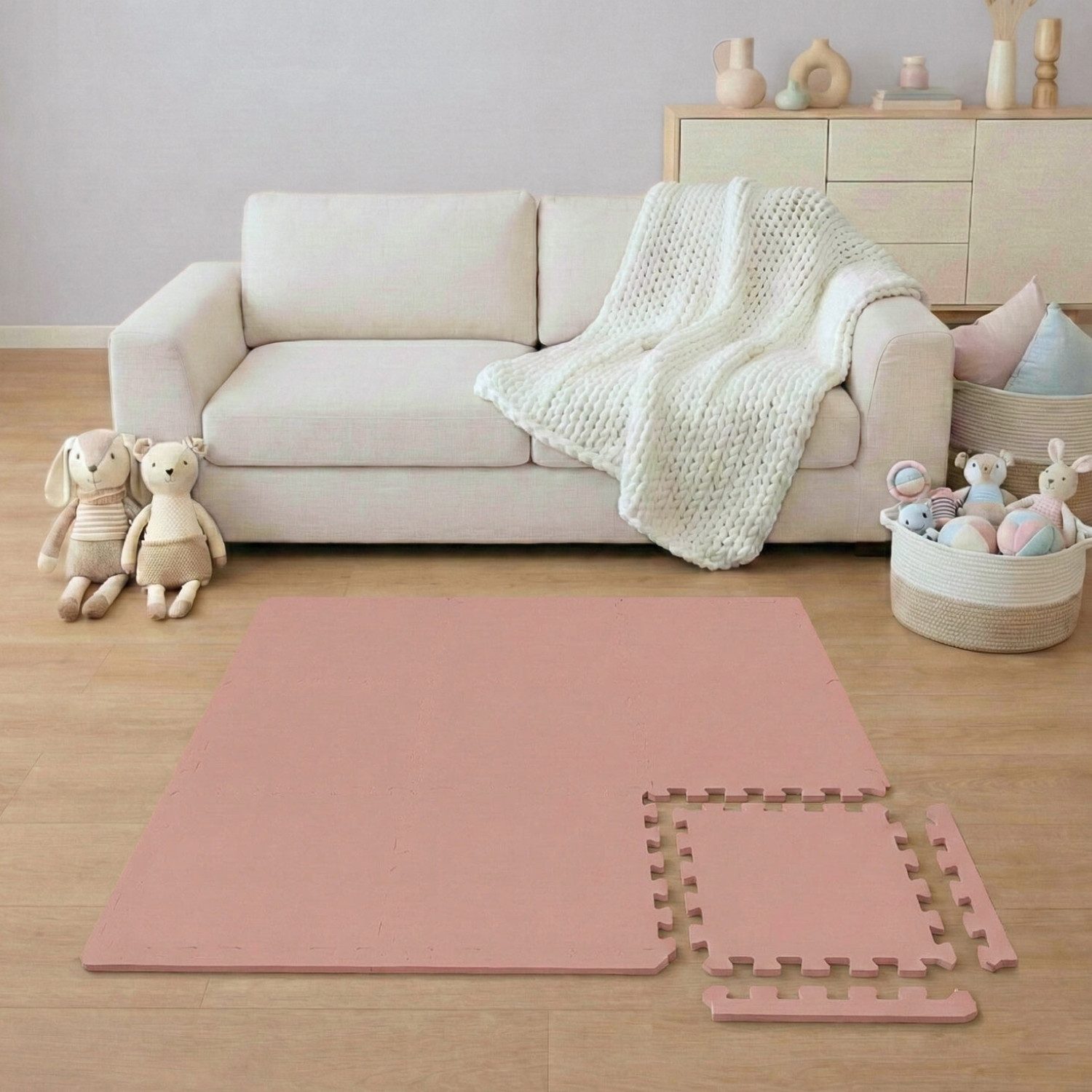 LittleTom Puzzlematte für Kinder - 9 Teile Spielmatte 30x30 cm - TÜV Geprüfte Krabbelmatte, (9-tlg), Spielunterlage für Drinnen und Draußen - Kinderzimmer Puzzleteppich