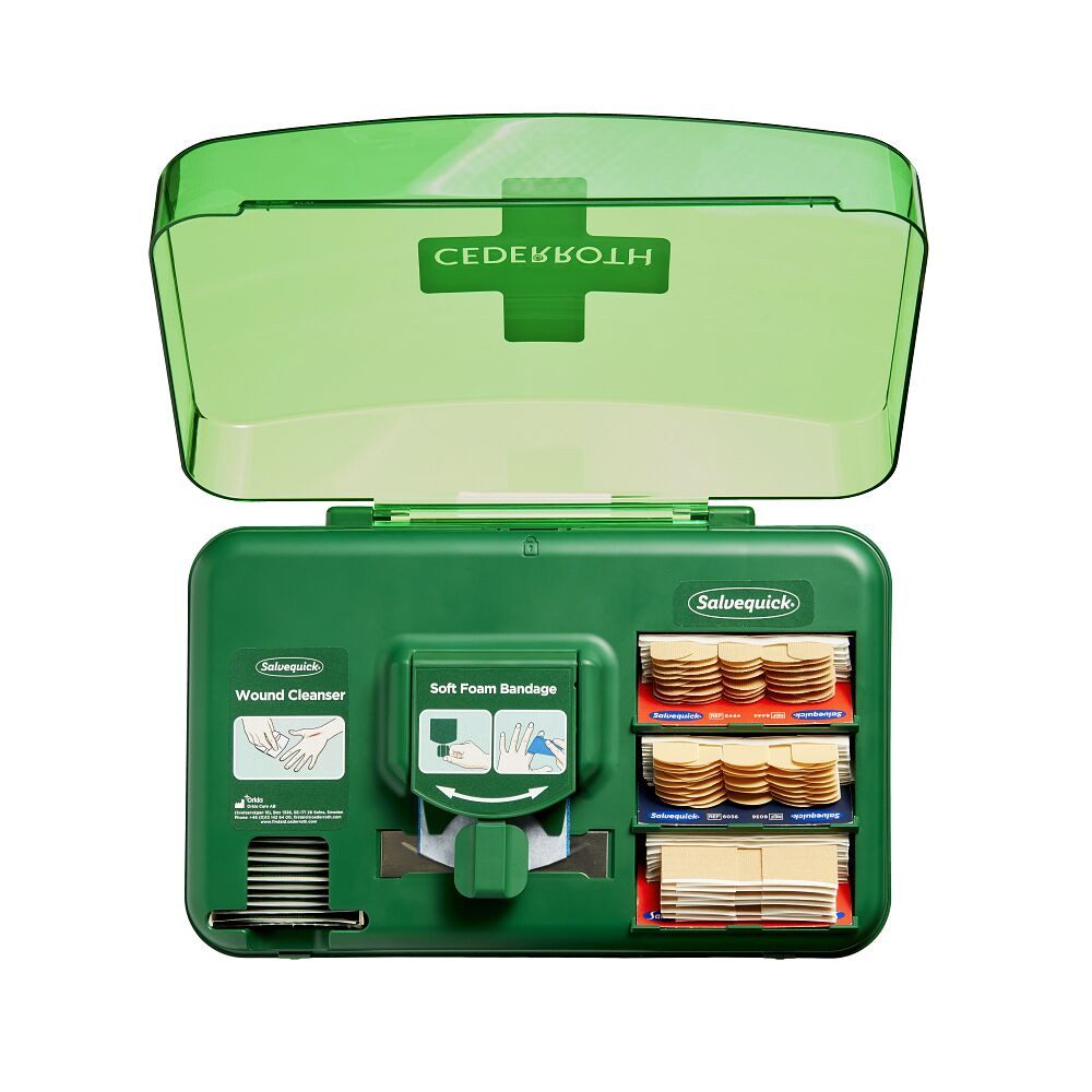 Cederroth Erste-Hilfe-Koffer Pflasterspender, Große Pflasterauswahl – praktisch für Schule und Verein