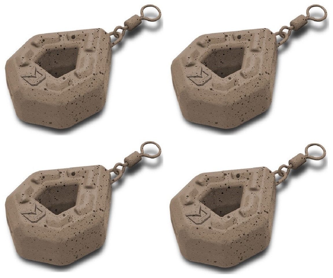 Delphin.sk Karpfenblei Blei SET Gewicht Karpfen CyberBARBED Loch 100g, 120g, 150g und 200g, (4-St), Natüliche Braunton Farben