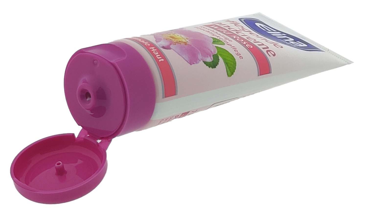 Elina Med Handcreme Wildrose Handcreme 75ml Tube, intensive Feuchtigkeit Tube, 1-tlg., Handcreme pflegend Rose reichhaltige Feuchtigkeitspflege Creme sanft n