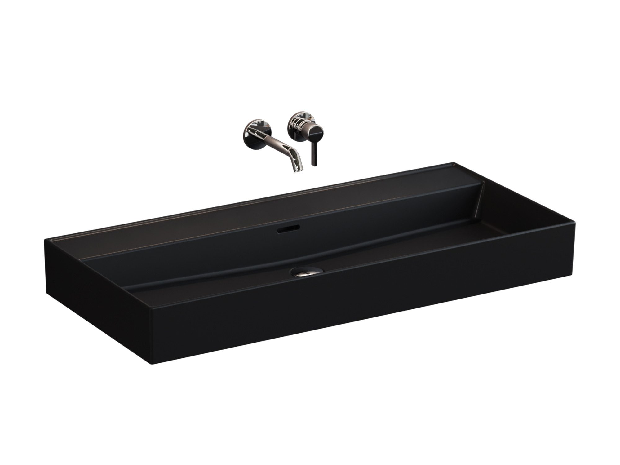 Aqua Bagno Waschtisch Раковини wandmontage 100cm matt schwarz Möbelwasctisch