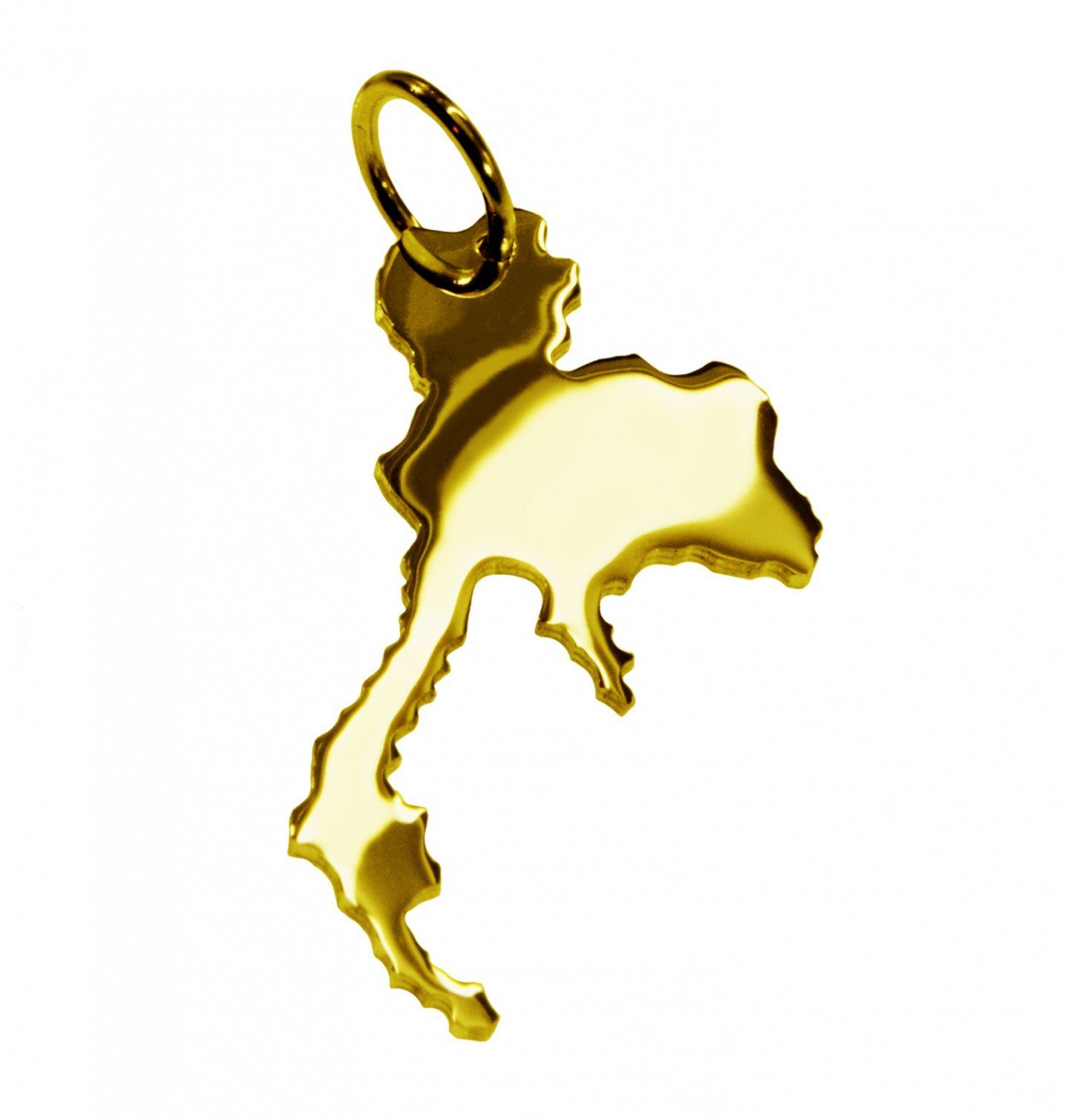 Kettenanhänger Anhänger der Landkarte Thailand in massiv 585 Gelbgold
