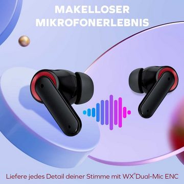 Woyax Gaming Kabellose Bluetooth Kopfhörer in Ear Ohrhörer, Bluetooth 5.3 In-Ear-Kopfhörer (Niedrige Latenz von 60 ms, True Wireless, Dual Modus, Kopfhörer in Ear mit HD 4 Mikrofon ENC)