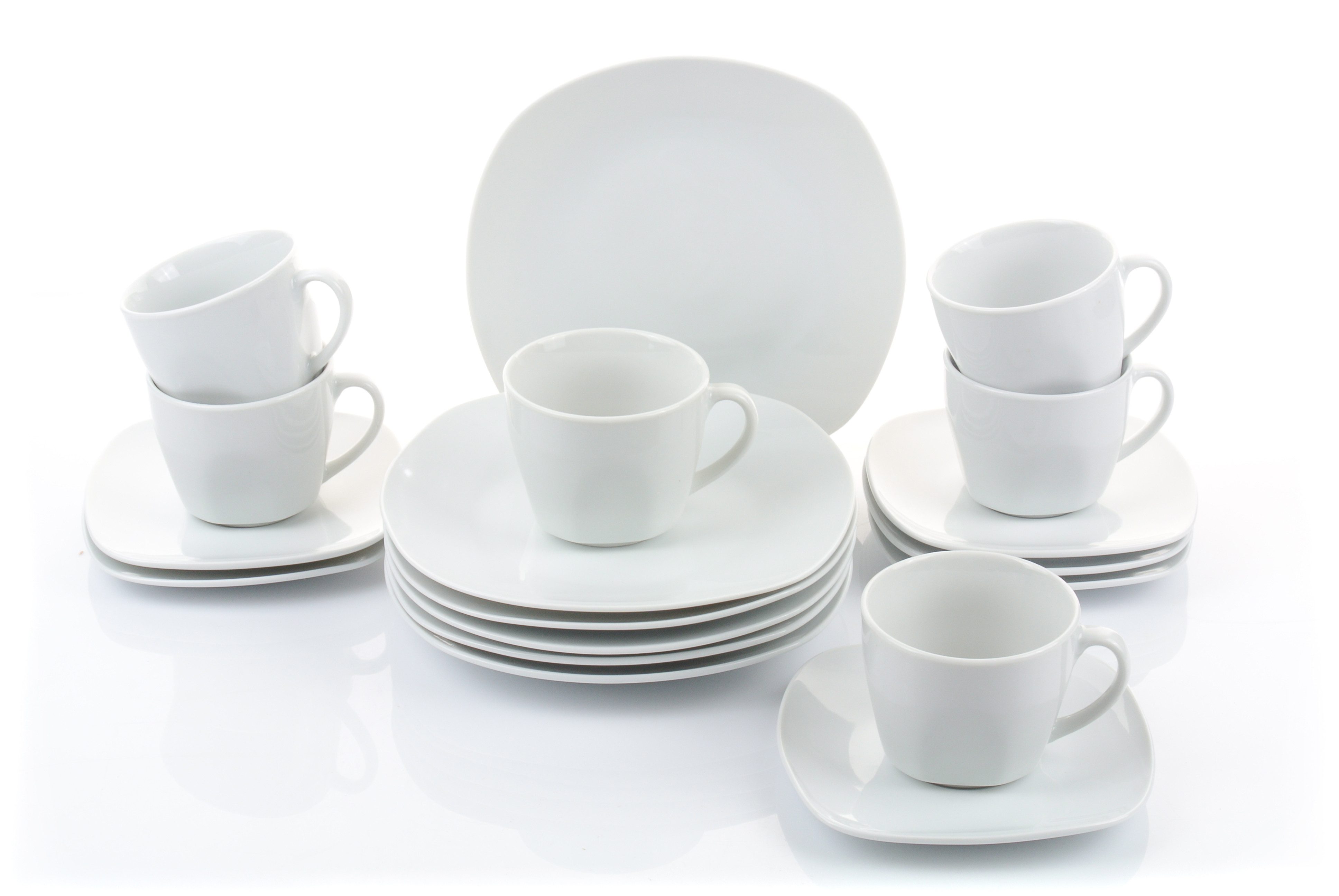 Retsch Arzberg Kaffeeservice Geschirr-Set, Service Fino (18-tlg), 6 Personen, Porzellan, 18 Teile, für 6 Personen