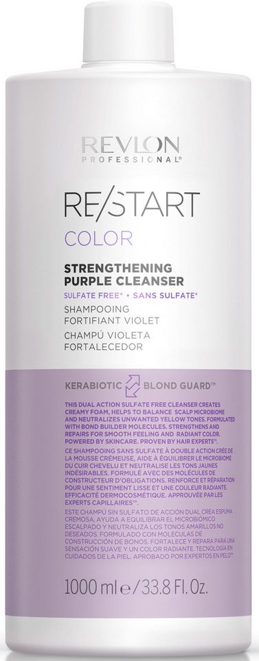 REVLON PROFESSIONAL Haarshampoo RE/START COLOR STRENGTHENING PURPLE CLEANSER, Neutralisiert Gelbtöne, regeneriert das Haar und reduziert Haarbruch.