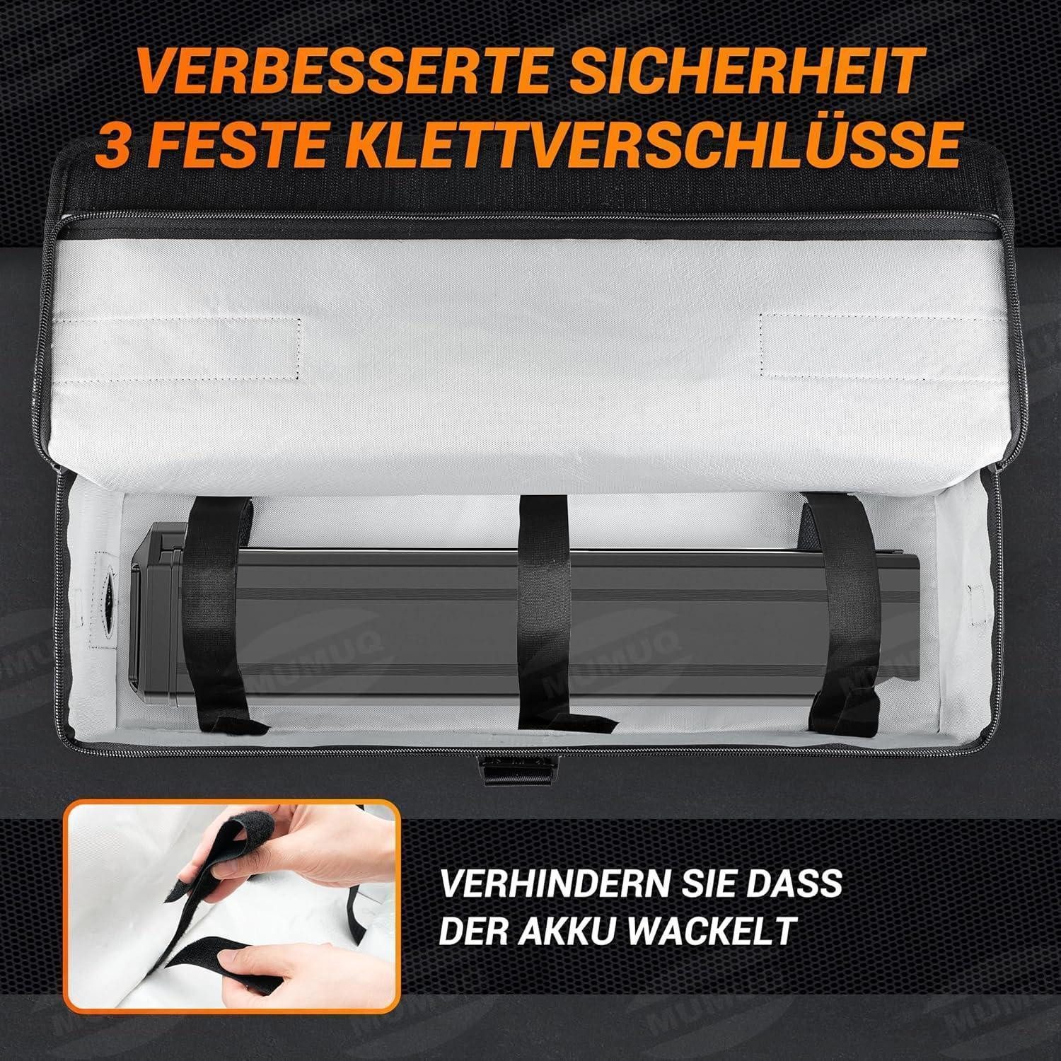 LuxusKollektion Akku-Schutzhülle Ebike Akku Tasche feuerfest 1400C Lipo Batterie L 49 x 15 x 15 cm