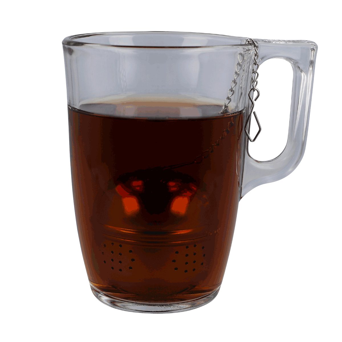 EUROHOME Teesieb Tee Ei mit langer Kette und feinem Sieb, Edelstahl, (1-St., Teesieb 4 x 5,5 cm und Kette 11 cm), Teeei für losen Tee - Teefilter Edelstahl – Bild 4 von 5