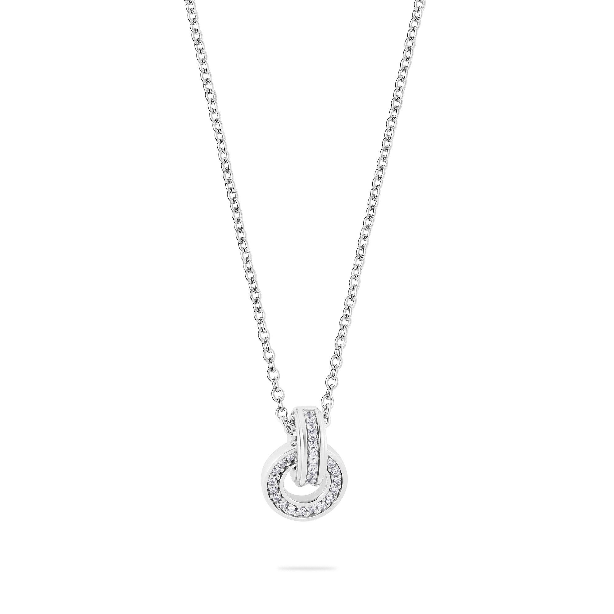 JETTE Kette mit Anhänger Damen-Halskette 88854322NL, 925er Silber, 48 cm, Zirkonia