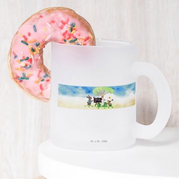 Mr. & Mrs. Panda Teeglas Ostern Hasenschule - Transparent - Geschenk, Teetasse, Geschenke zu O, Premium Glas, Liebevolle Gestaltung