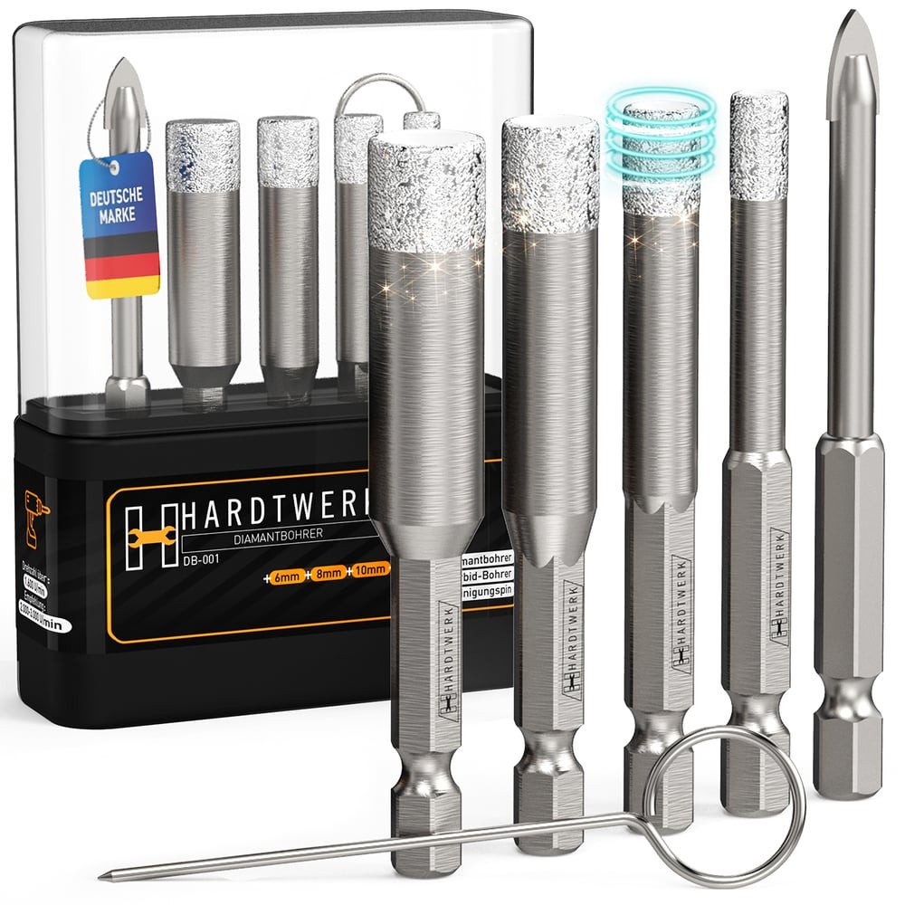 Hardtwerk® Diamanttrockenbohrer Set 6-teilig inkl. Reinigungspin, günstig online kaufen