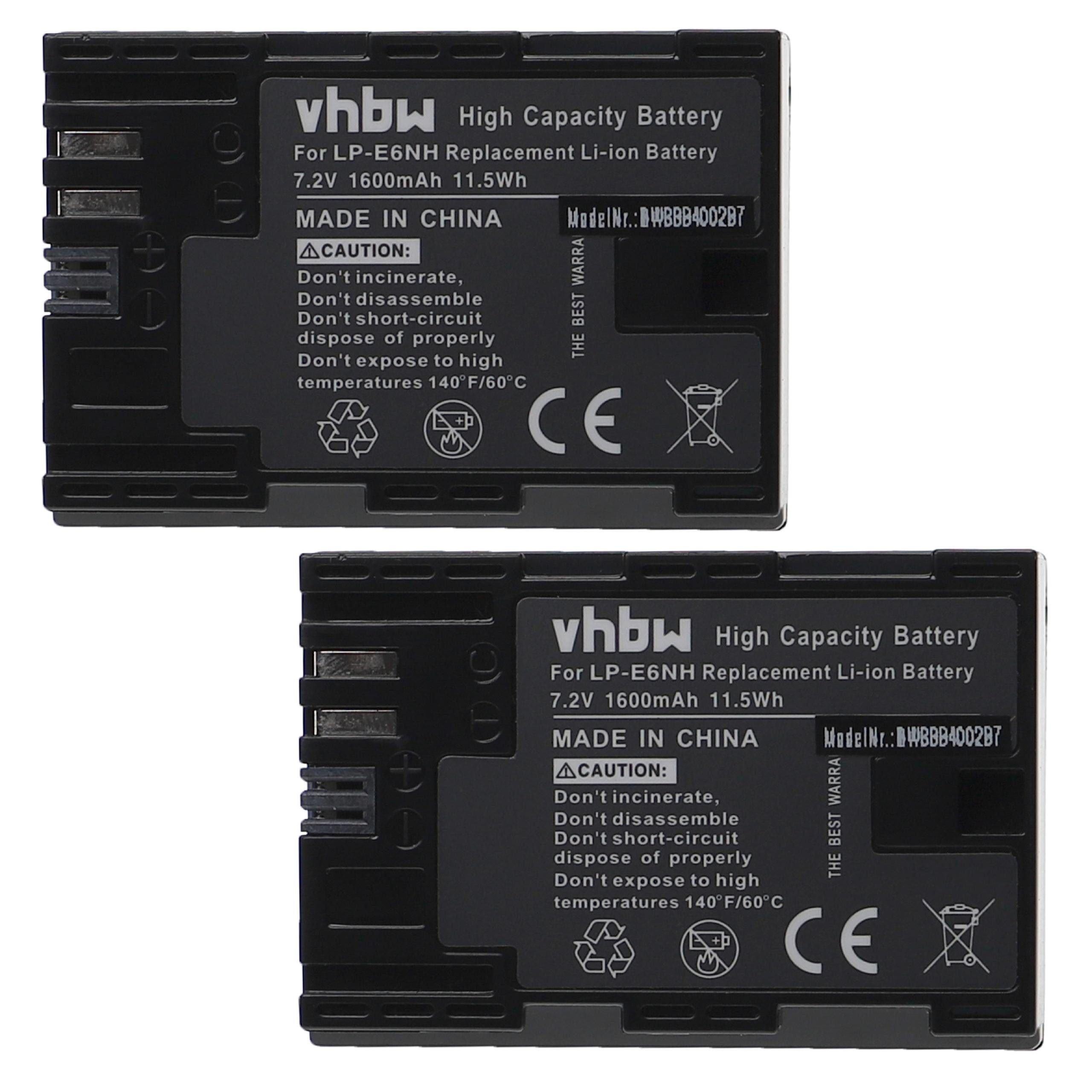 vhbw kompatibel (7,2 V) BG-E13, Kamera-Akku Canon BG-E14, BG-E9 Li-Ion Batteriegriff BG-E7, mAh mit BG-E6, 1600