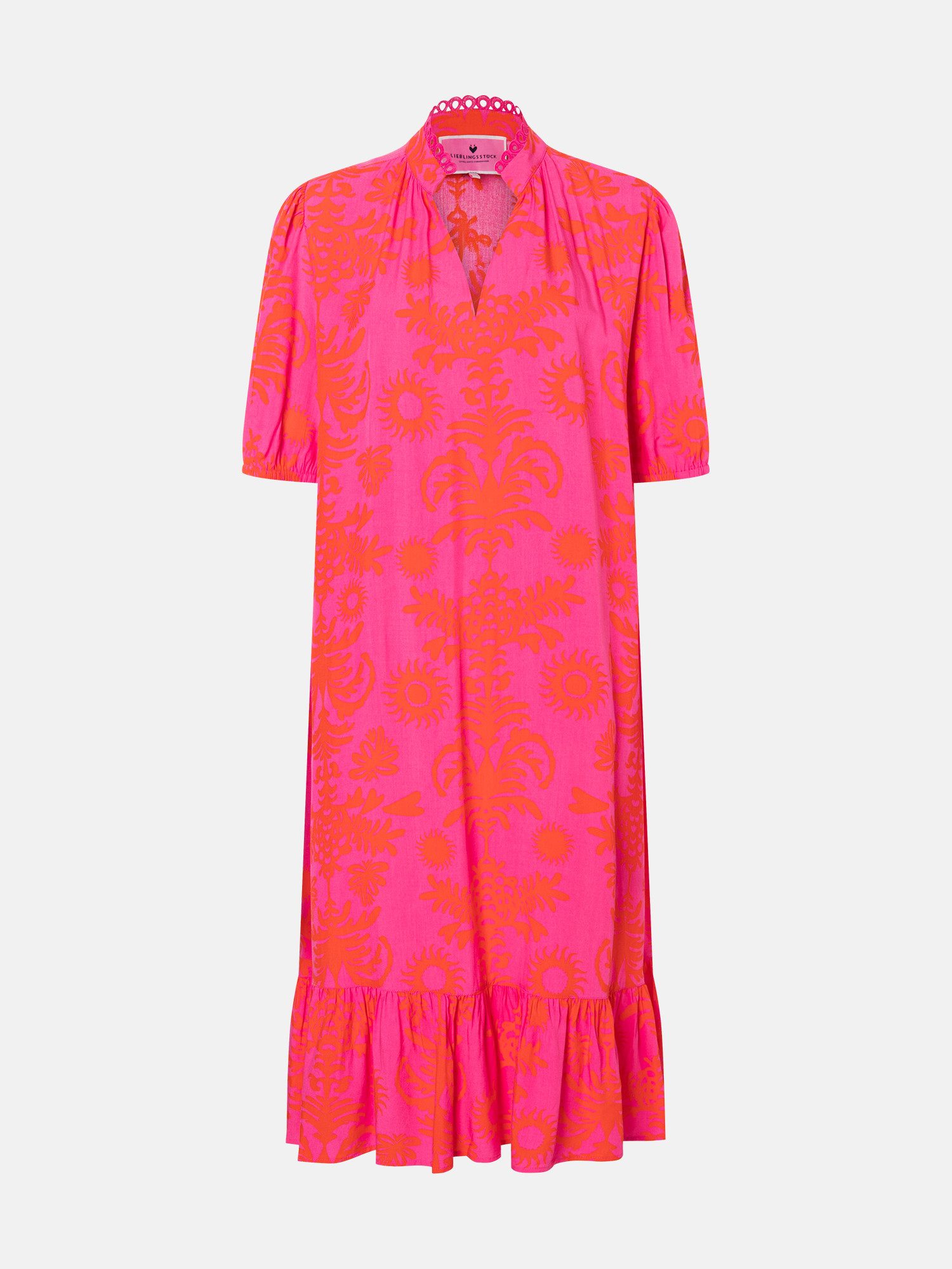 Lieblingsstück Druckkleid EddaL mit Rüschen-Details, Langarm