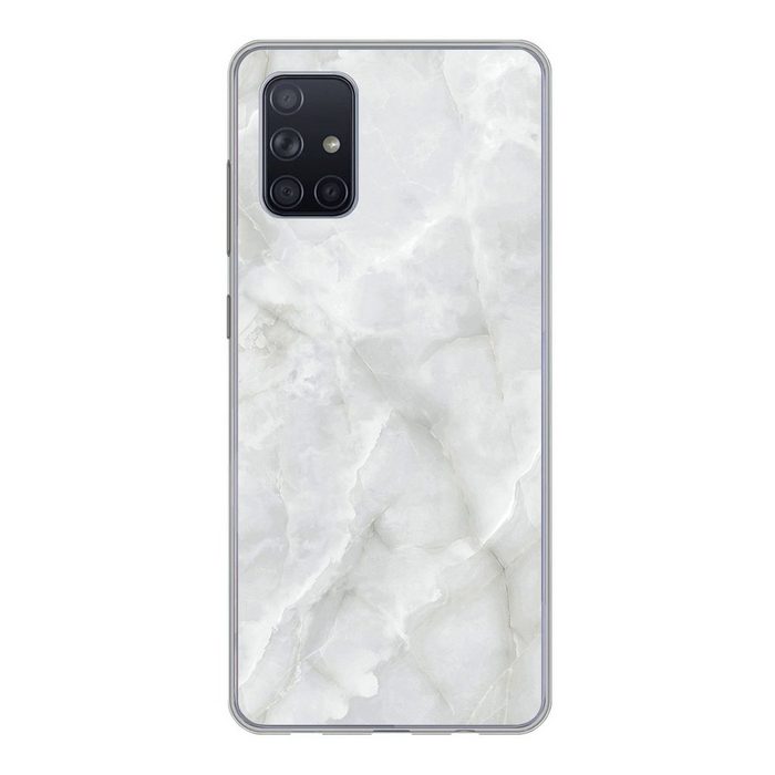 MuchoWow Handyhülle Marmor - Weiß - Muster - Stein - Marmoroptik Handyhülle Samsung Galaxy A51 5G Smartphone-Bumper Print Handy