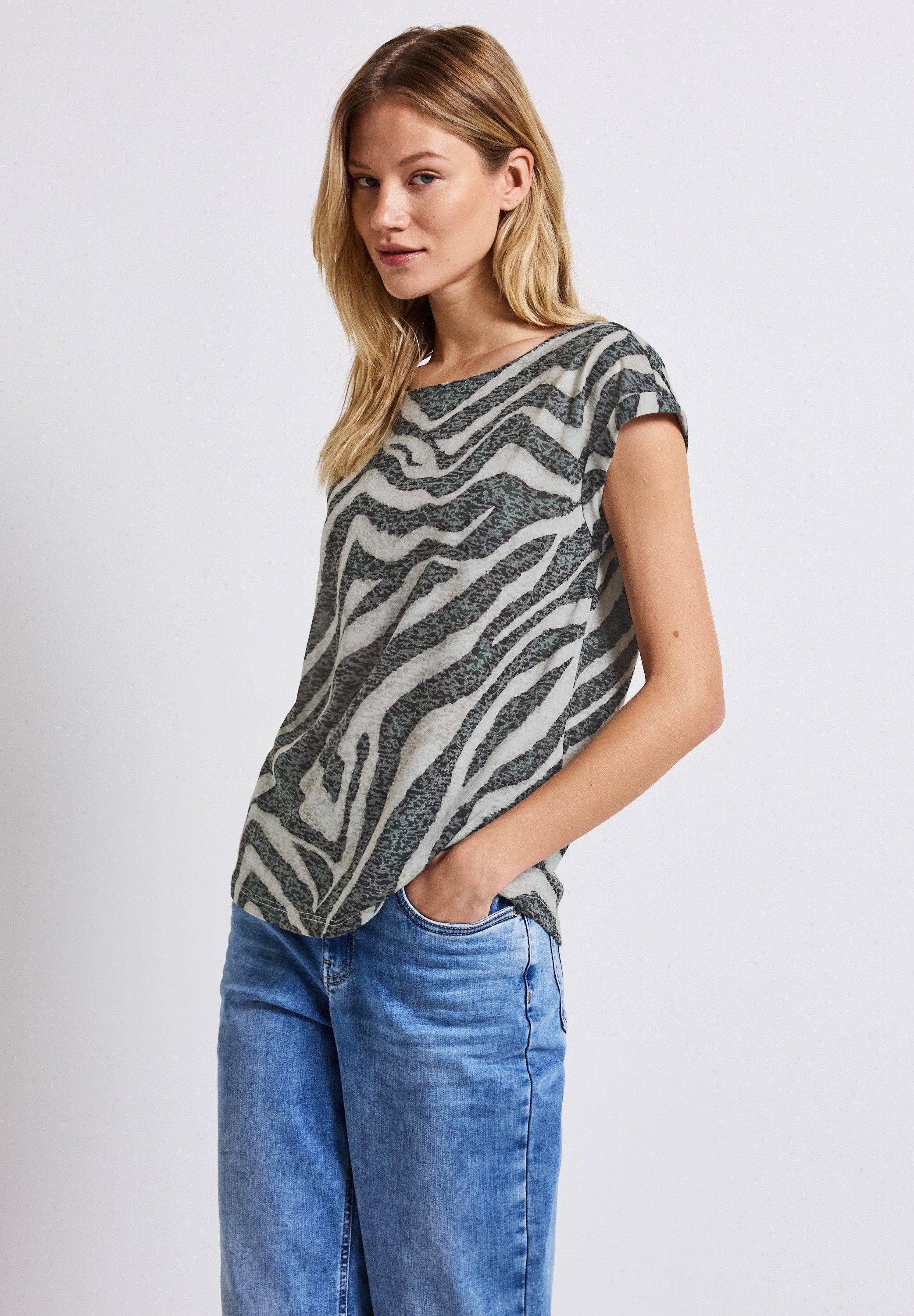STREET ONE T-Shirt mit U-Boot-Ausschnitt