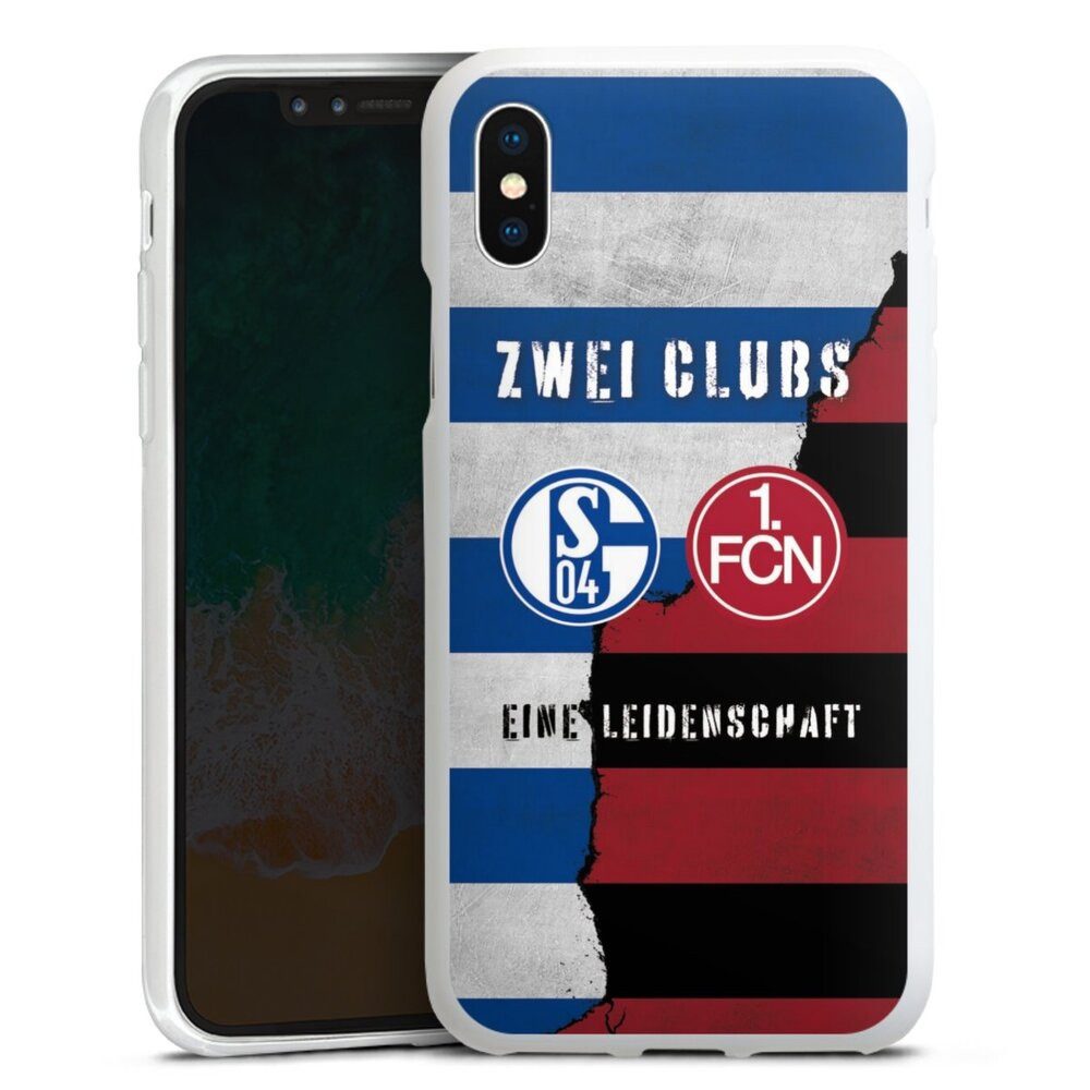 DeinDesign Handyhülle FC Schalke 04 1. FC Nürnberg Freundschaft, Apple iPhone X Silikon Hülle Bumper Case Handy Schutzhülle