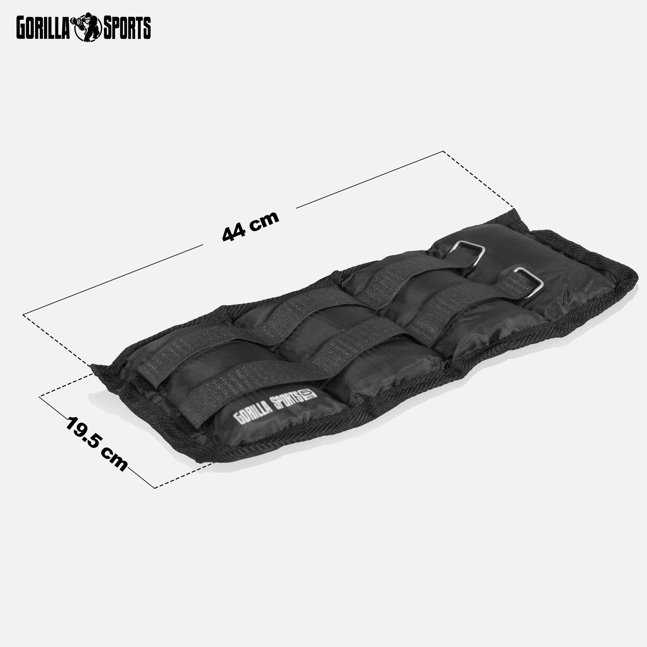 GORILLA SPORTS Zusatzgewichte Gewichtsmanschetten 2er Set Laufgewichte Fußgewichte Handgelenke, 10 kg