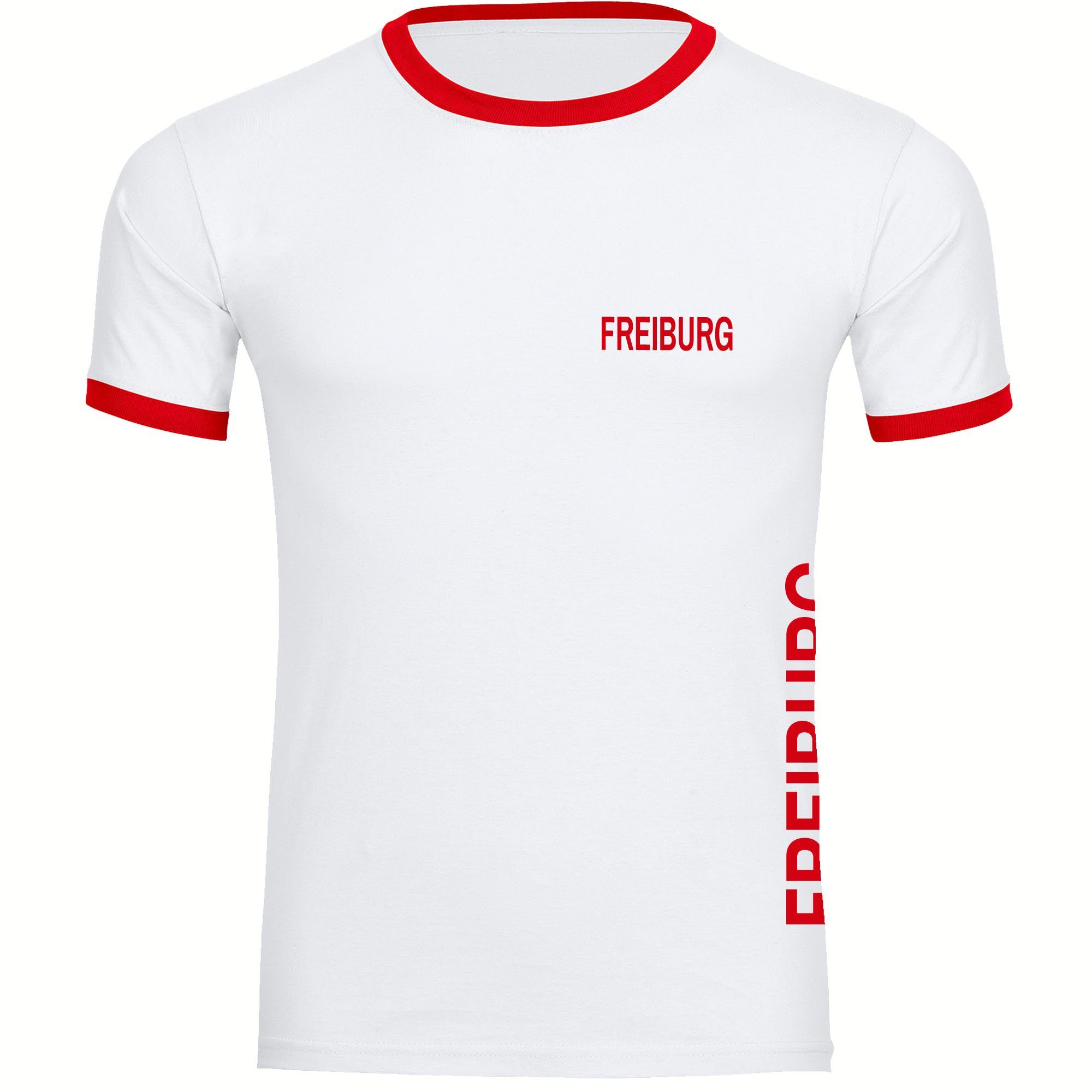 multifanshop T-Shirt Kontrast Freiburg - Brust & Seite - Männer