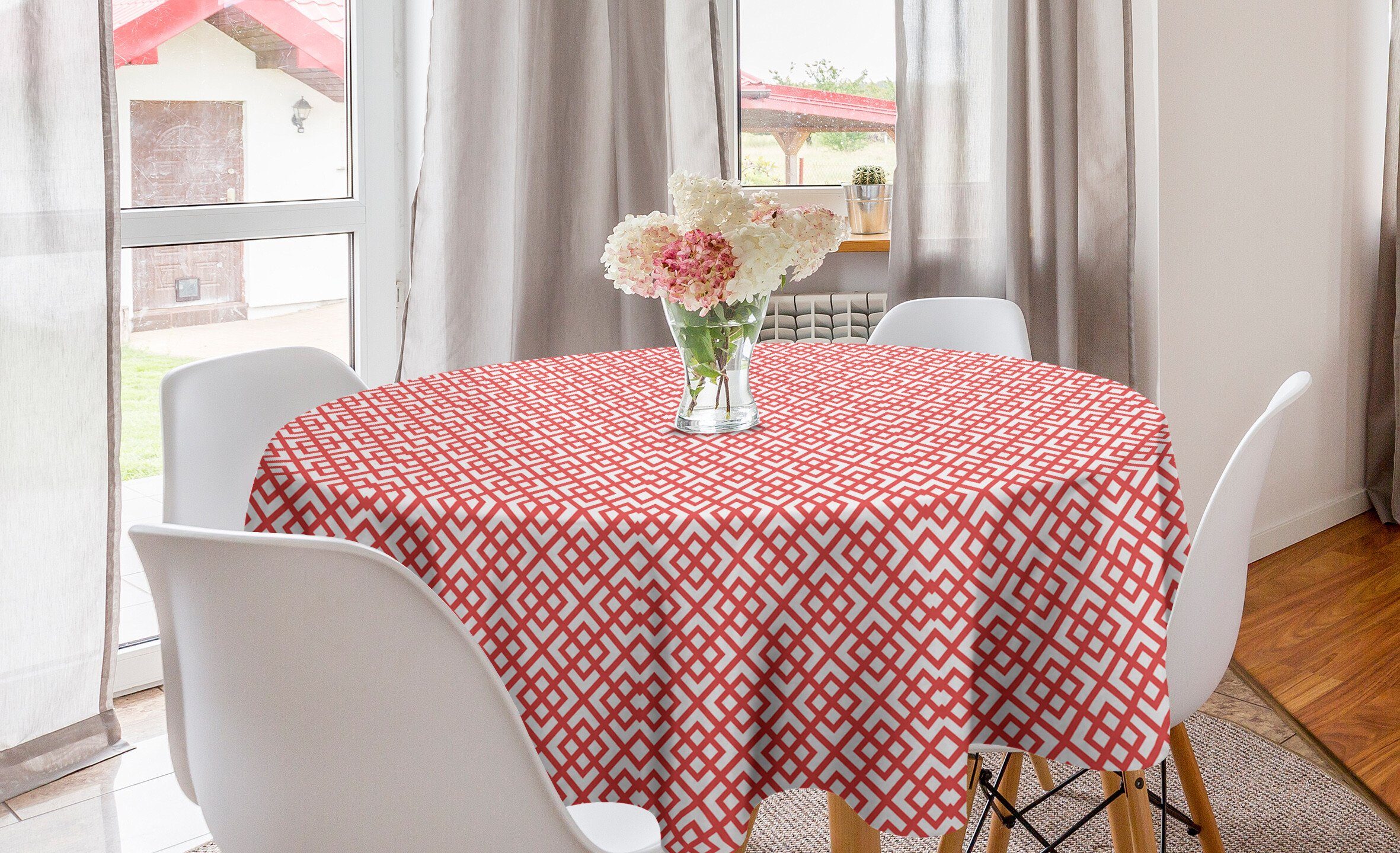 Küche Tischdecke Esszimmer Rosa Abakuhaus mit Horizontal Tischdecke Dekoration, Diamanten Abdeckung für Kreis Bild