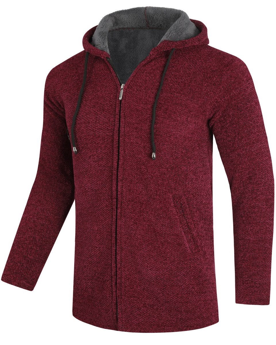 Allthemen Cardigan Herren Strickjacke mit Kapuze Lang Gefüttert Grobstrick günstig online kaufen
