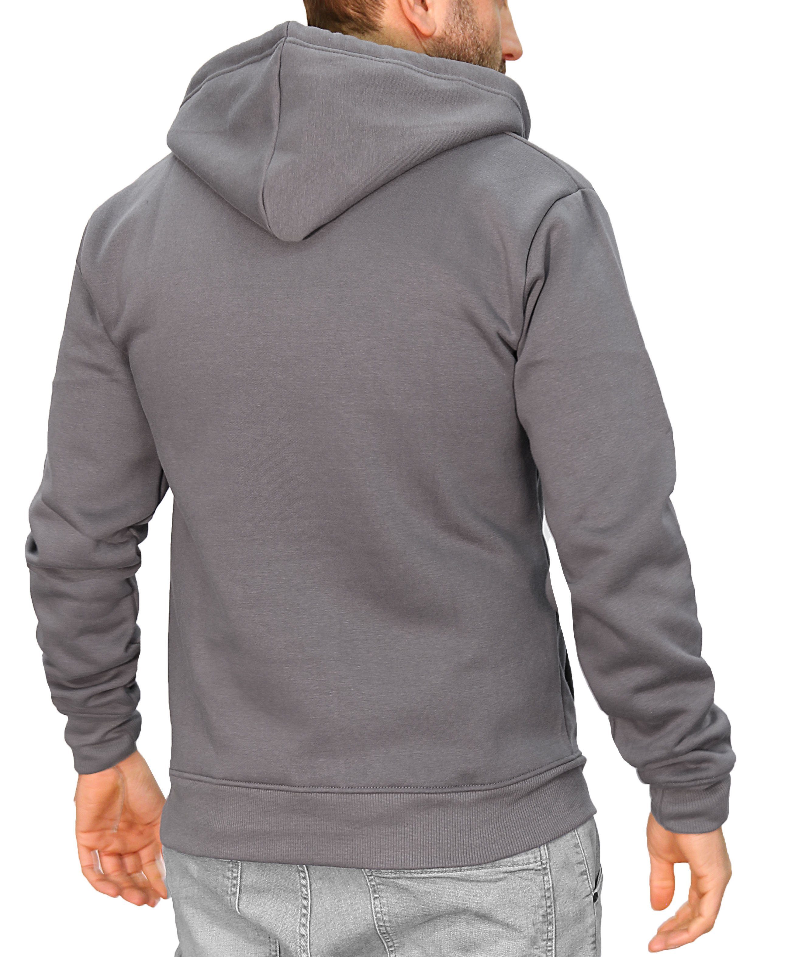 RMK Hoodie Herren Kapuzenpullover Langarmshirt Kapuze Basic Longsleeve Taschen mit Kapuze