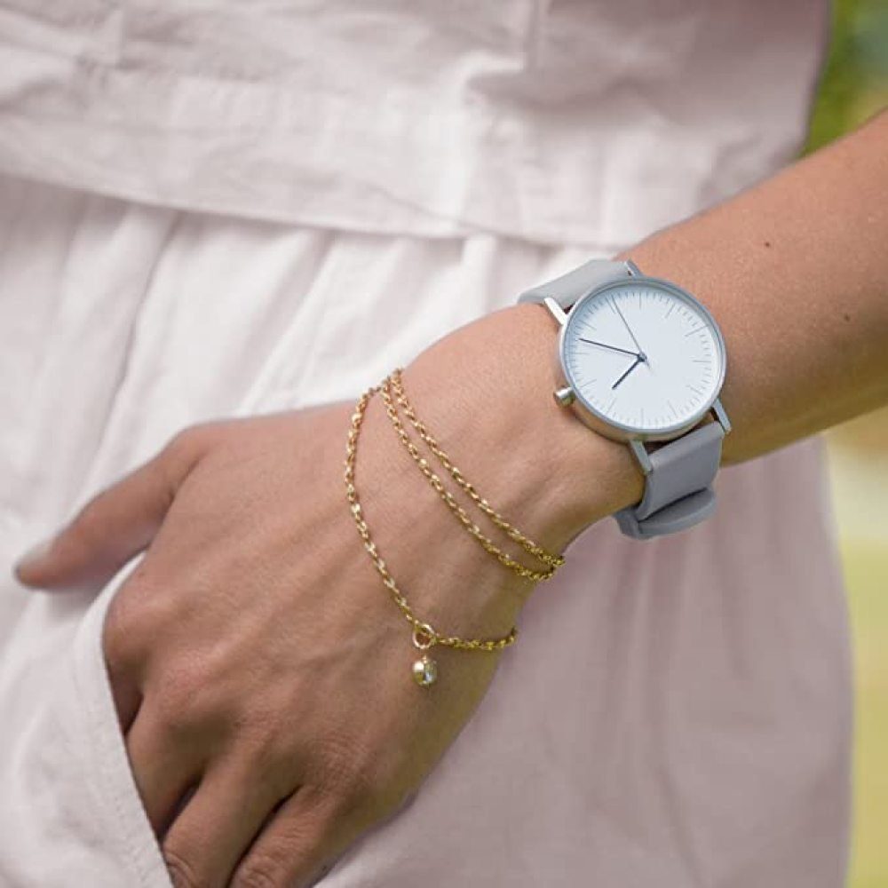 ‎‎grau(1,8cm) Uhrenarmbänder Silikon Uhrenarmband, mit Armband GelldG Schnellverschluss