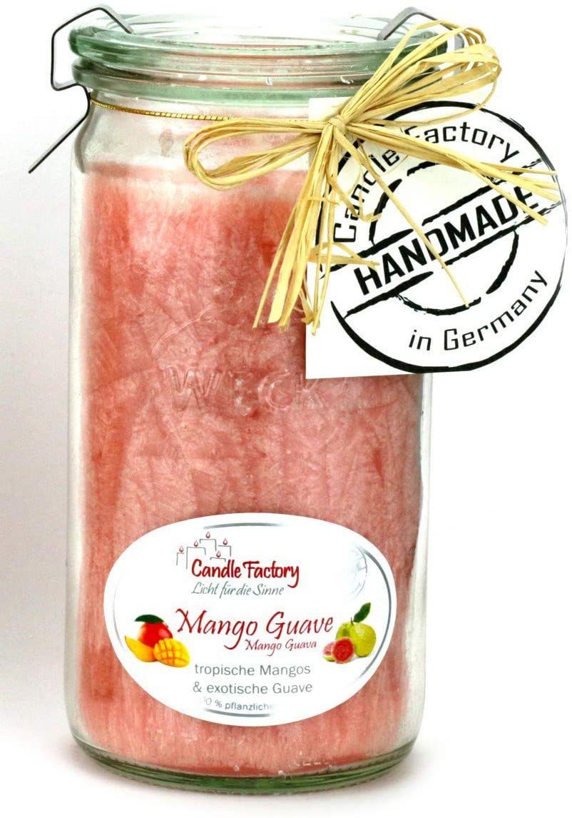 Candle Factory Duftkerze Mini-Jumbo "Mango-Guave", Stearin, altrosa (1-tlg), Docht aus reiner Baumwolle