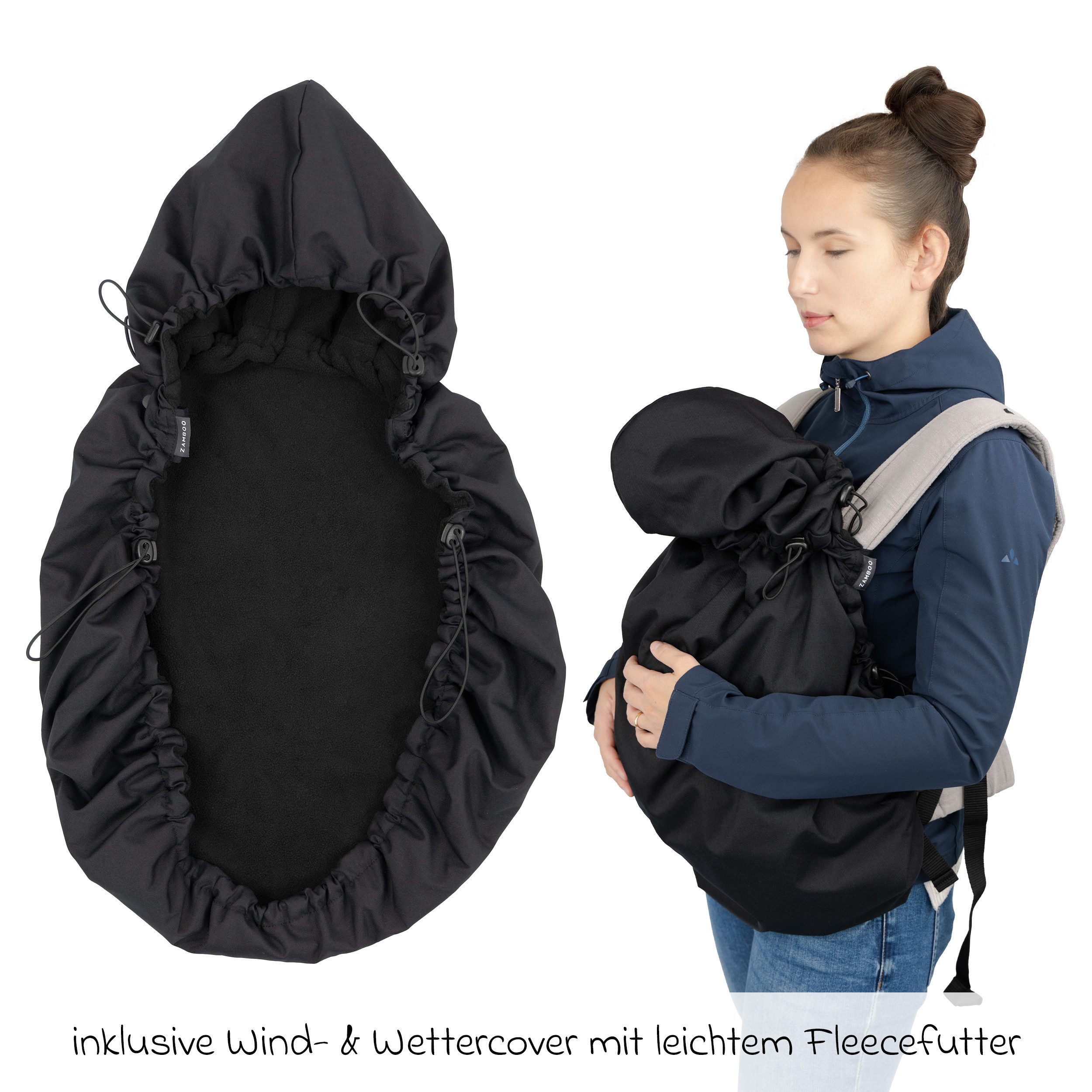 Infantino BKids Babytrage Flip Advanced - Blue Camo, Baby Bauchtrage Rückentrage ab Geburt von 3,6-14,5 kg mit Regenschutz