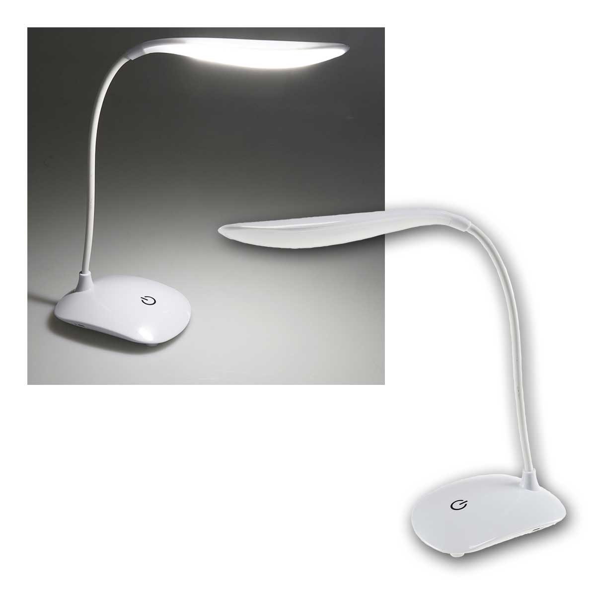 ChiliTec LED Tischleuchte LED Tischleuchte mit Touch-Schalter Schwanenhals