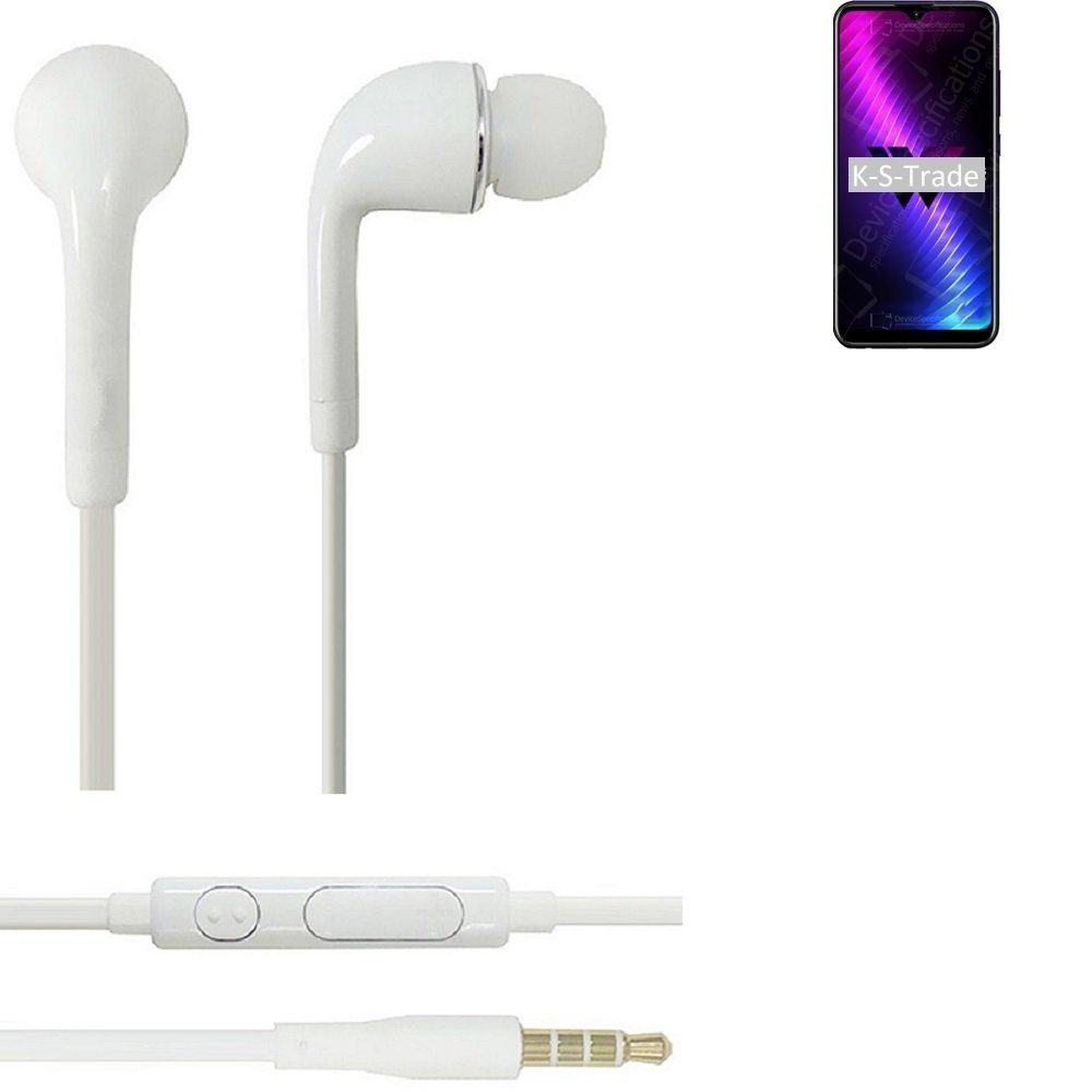 Plus für K-S-Trade Electronics LG (Kopfhörer Mikrofon 3,5mm) weiß mit W31 u In-Ear-Kopfhörer Lautstärkeregler Headset