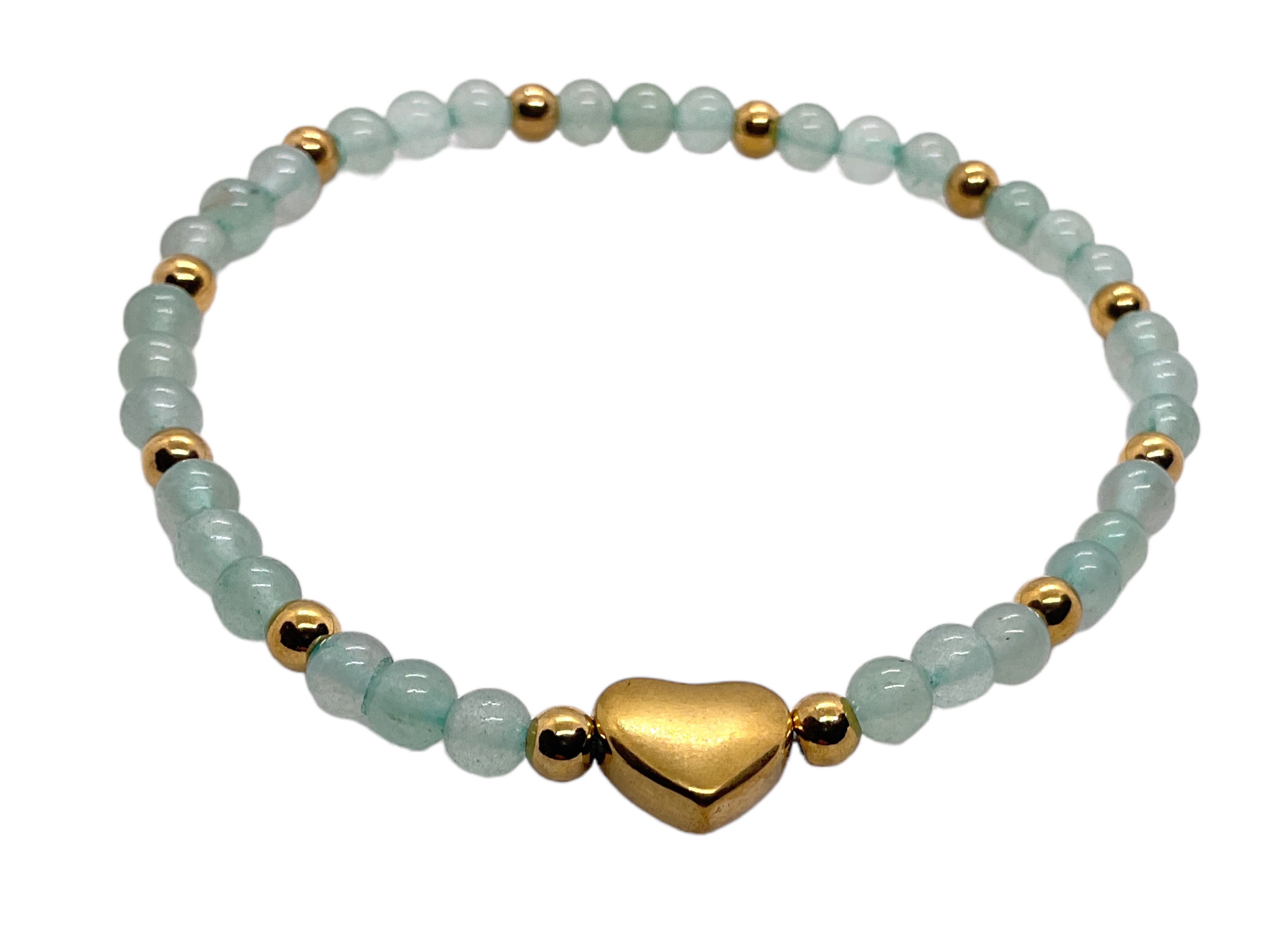 Steinfixx® Perlenarmband Grüner Aventurin Armband 4mm mit Messingherz und G günstig online kaufen