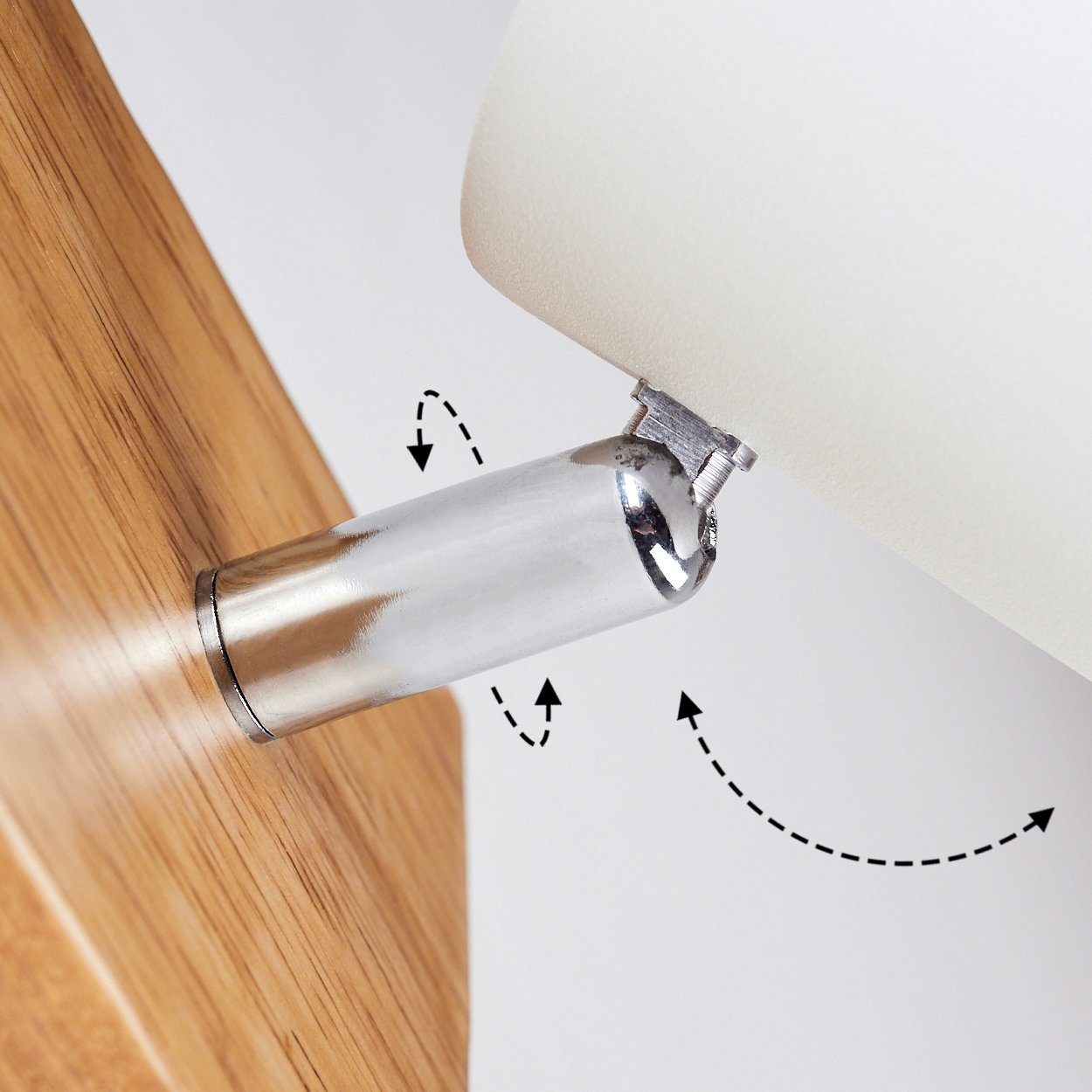 Deckenleuchte Leuchtmittel, und Holz, »Godo« Zimmerlampe, Wandlampe in dreh-/schwenkbar, weiß GU10 ist hofstein Metall ohne aus Leuchtenkopf