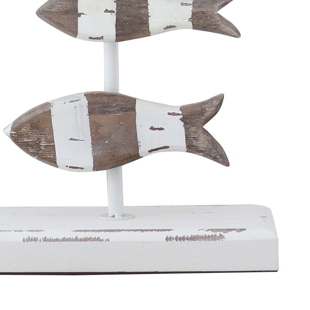 Grafelstein Tischleuchte FISCHE braun weiß Holzfischen maritim Holz aus mit